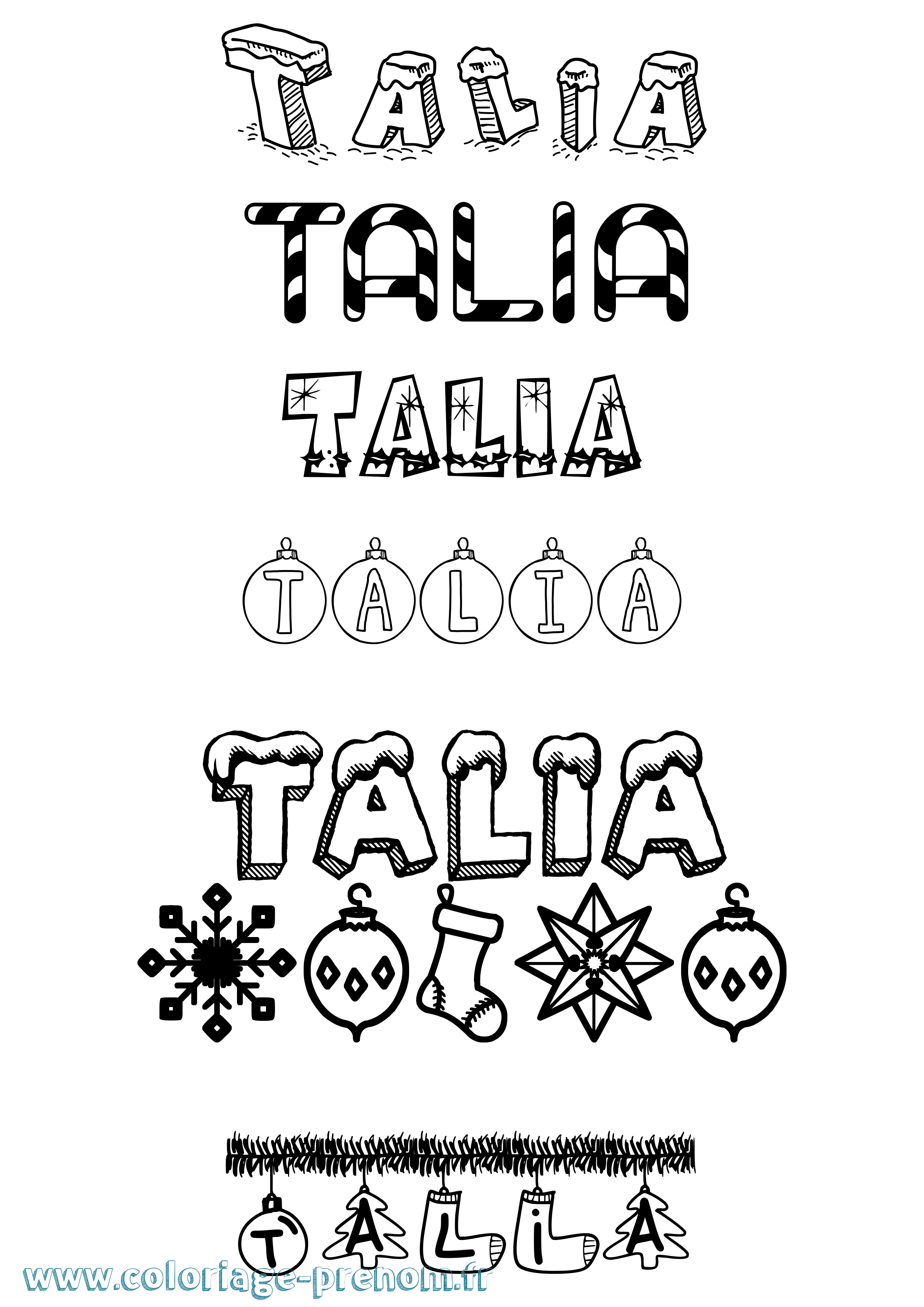 Coloriage Talia Coloriage prénom Talia