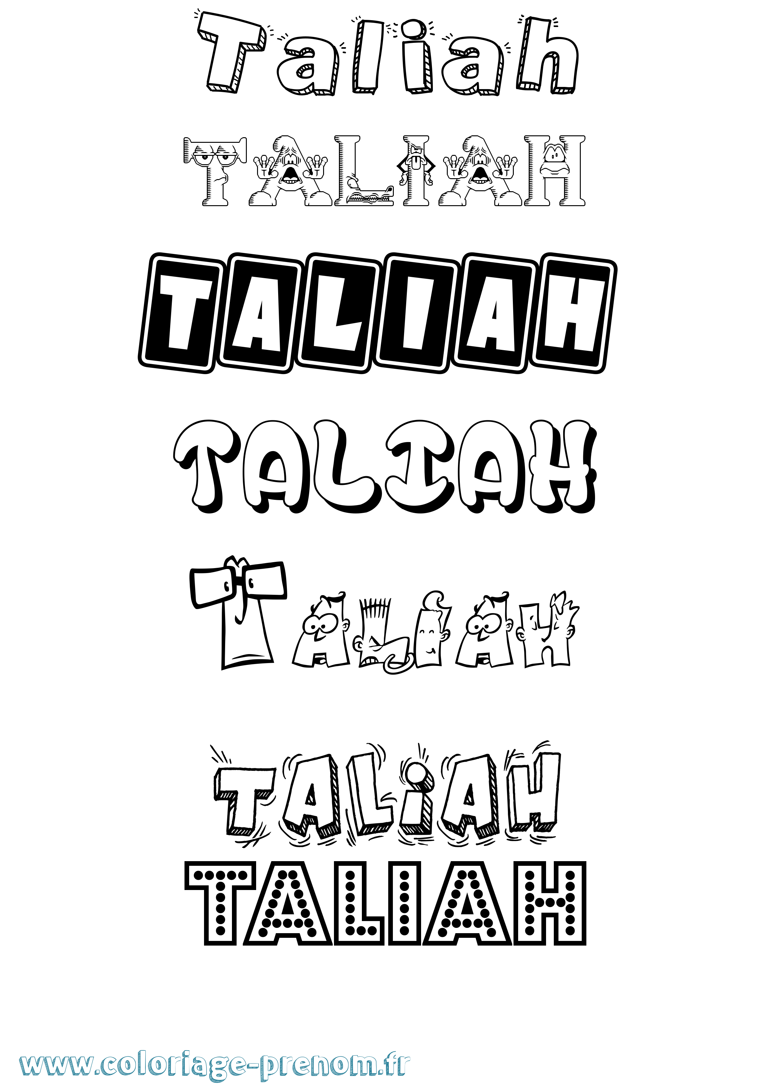 Coloriage Taliah Fun Coloriage prénom Taliah Fun