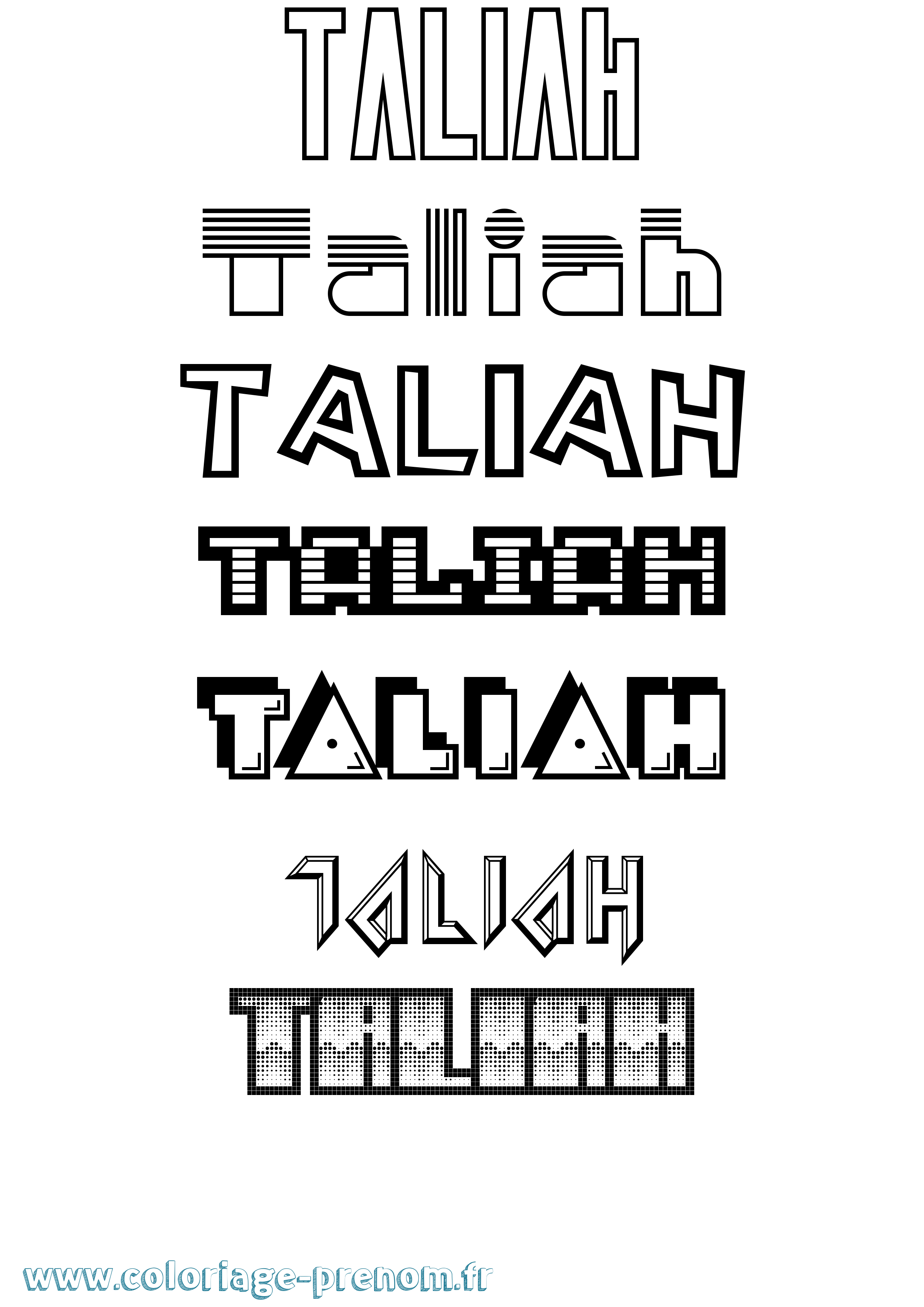 Coloriage Taliah Jeux Vidéos Coloriage prénom Taliah Jeux Vidéos