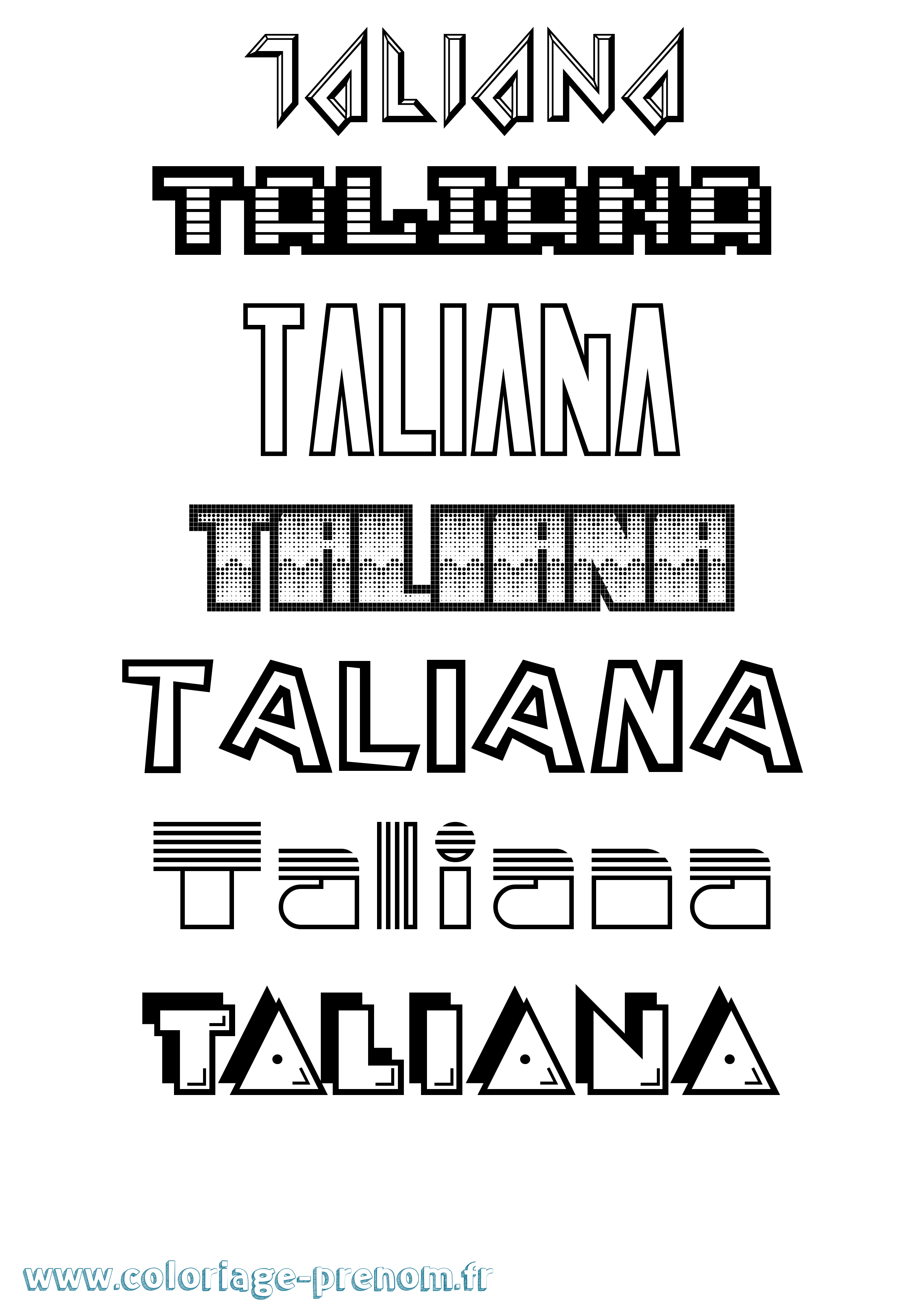 Coloriage Taliana Jeux Vidéos Coloriage prénom Taliana Jeux Vidéos