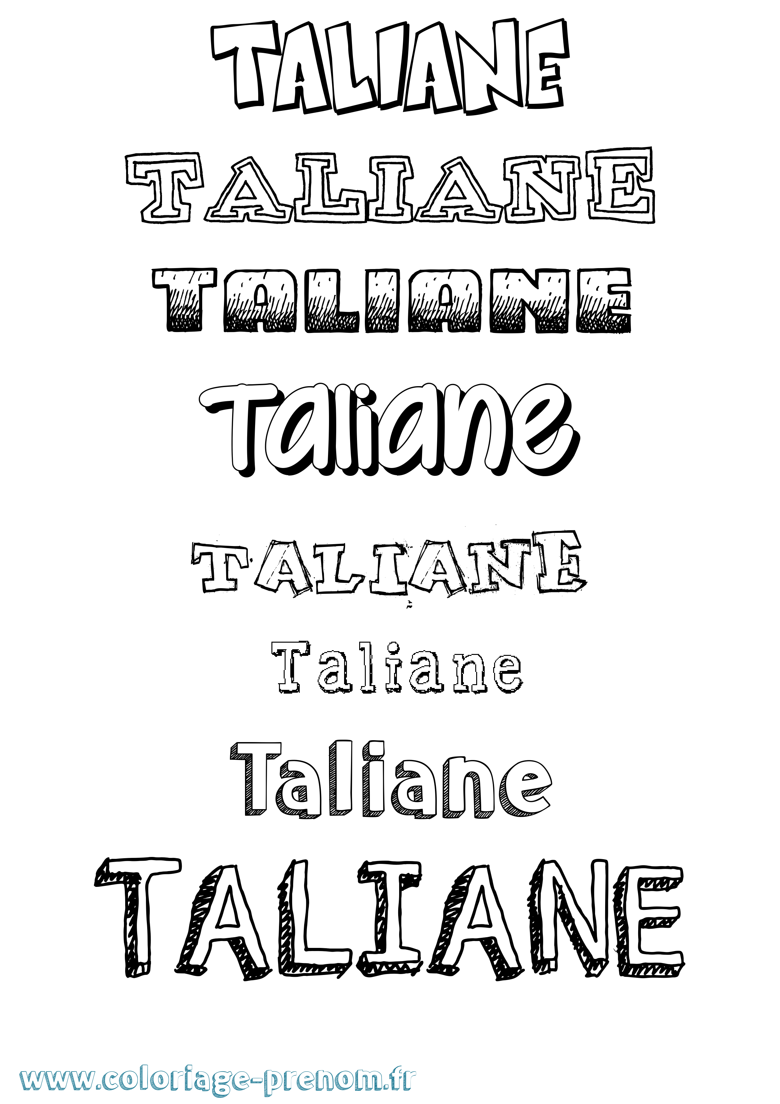 Coloriage prénom Taliane Dessiné