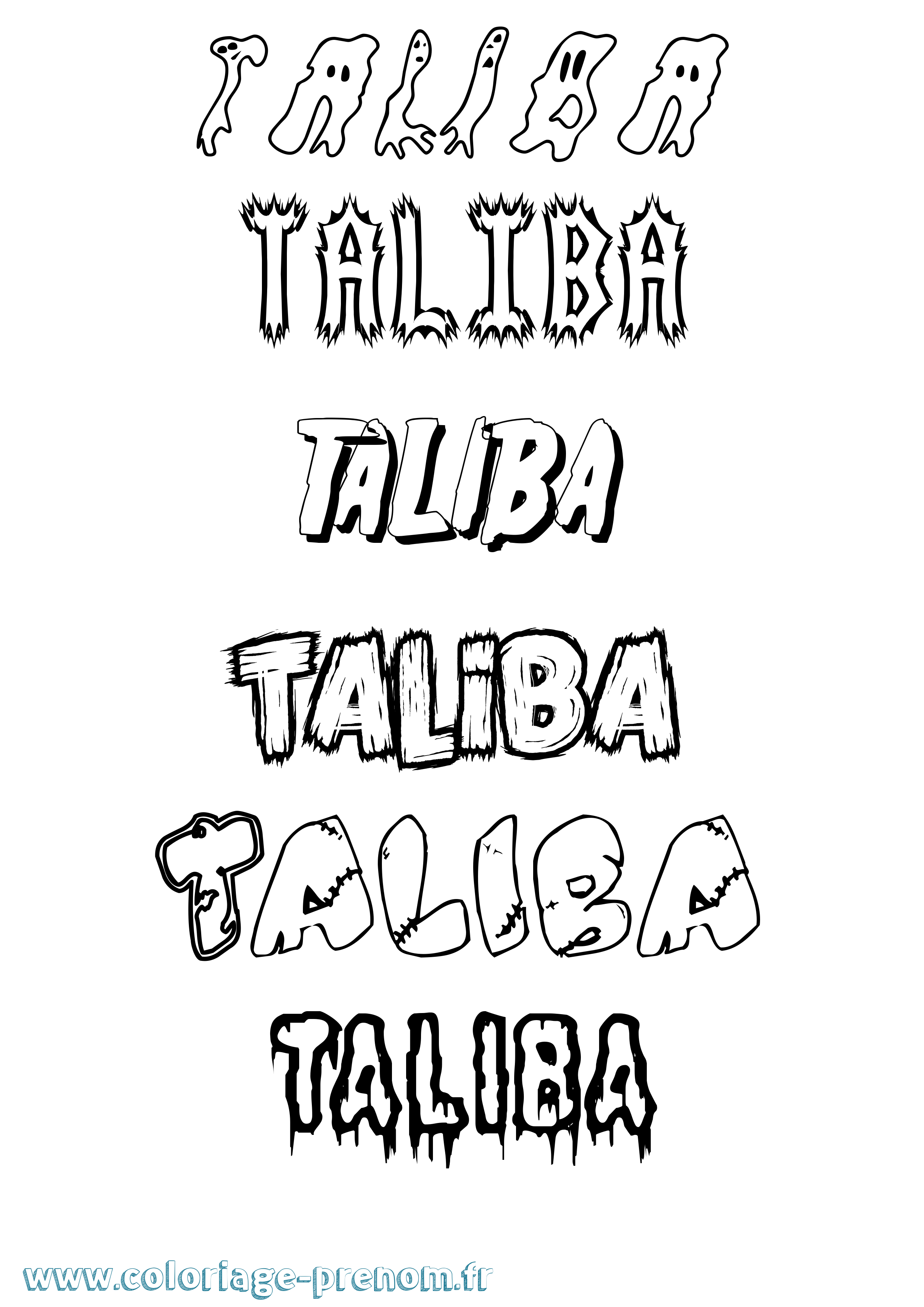 Coloriage prénom Taliba Frisson