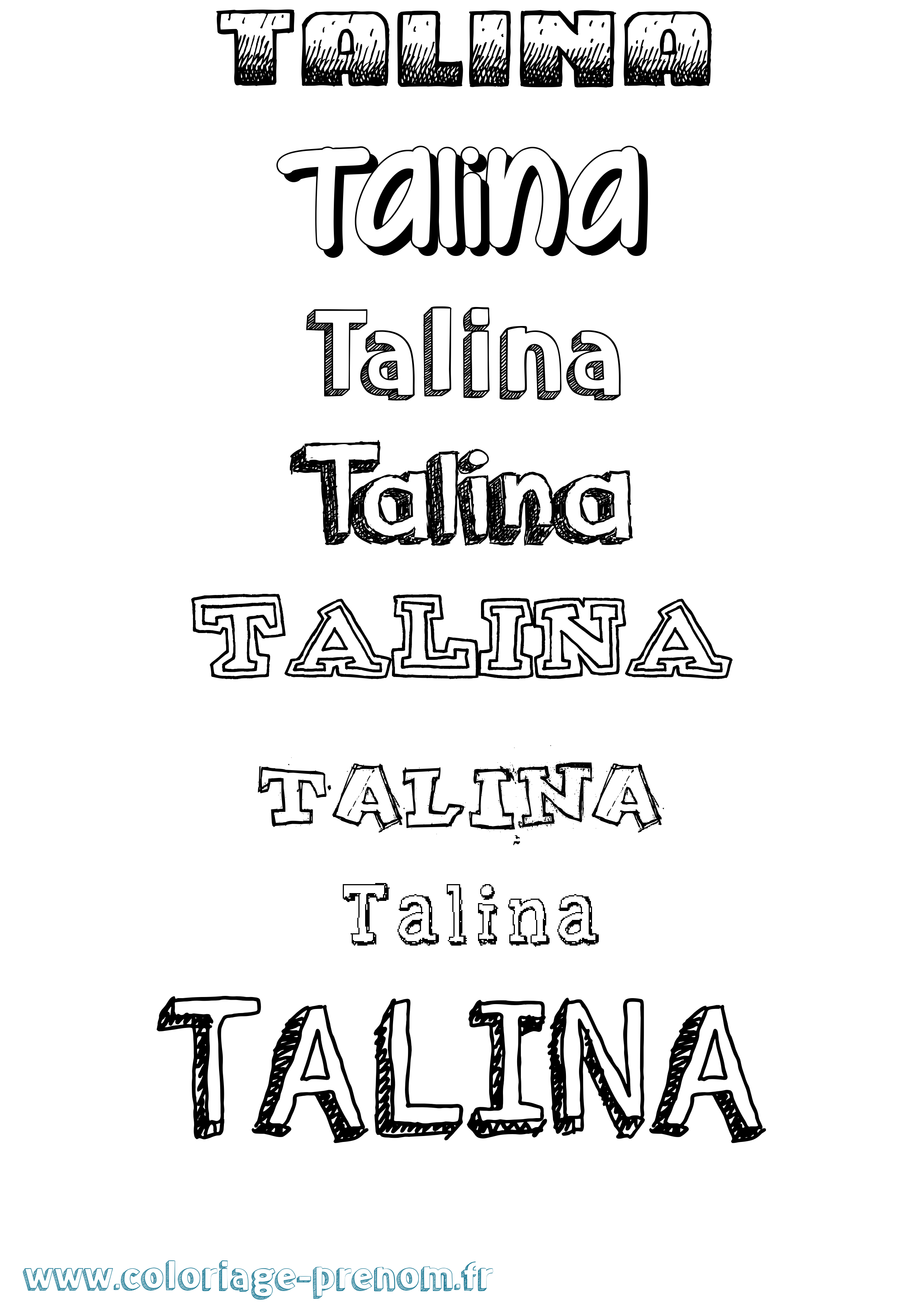 Coloriage Talina Dessiné Coloriage prénom Talina Dessiné