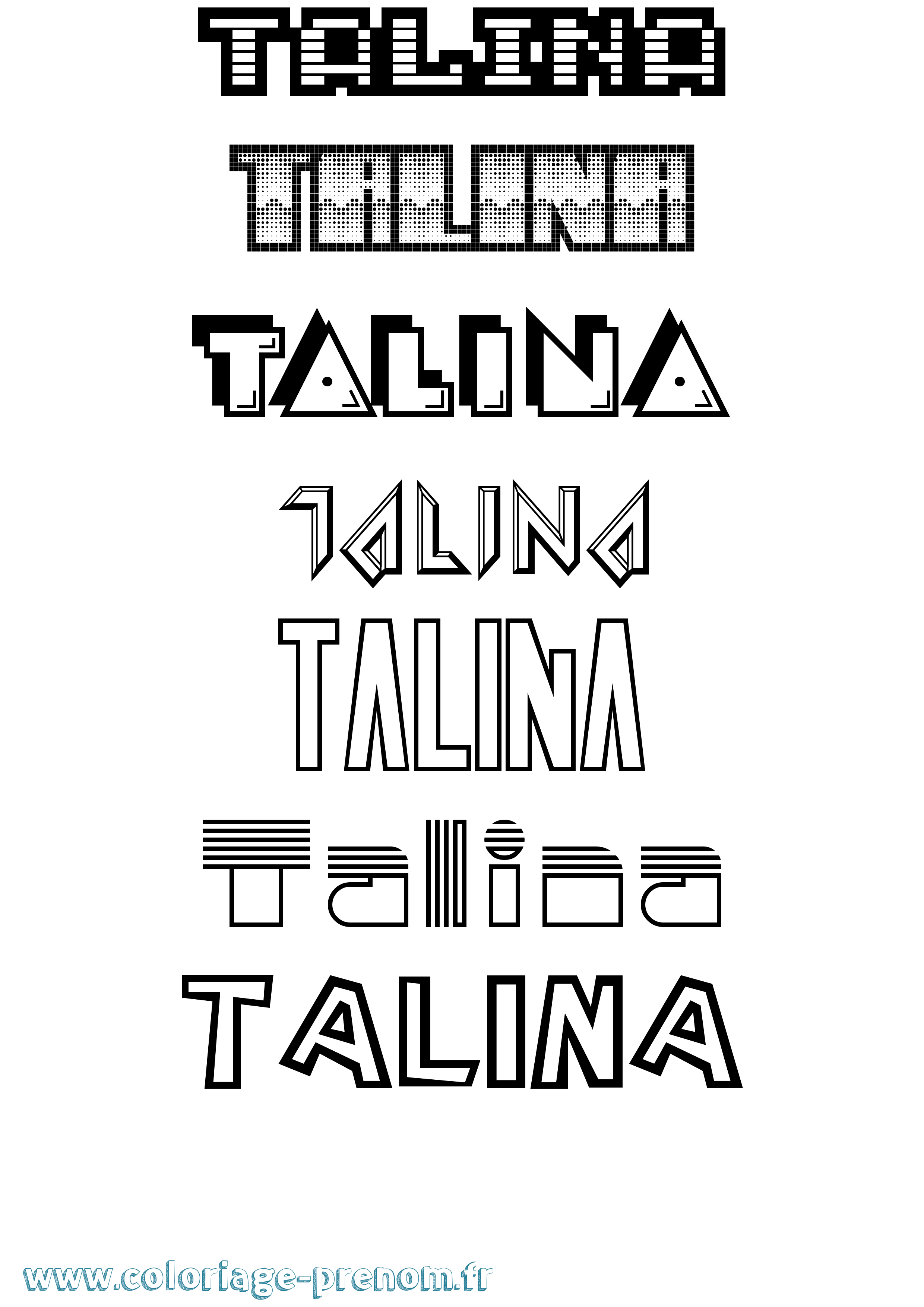 Coloriage Talina Jeux Vidéos Coloriage prénom Talina Jeux Vidéos