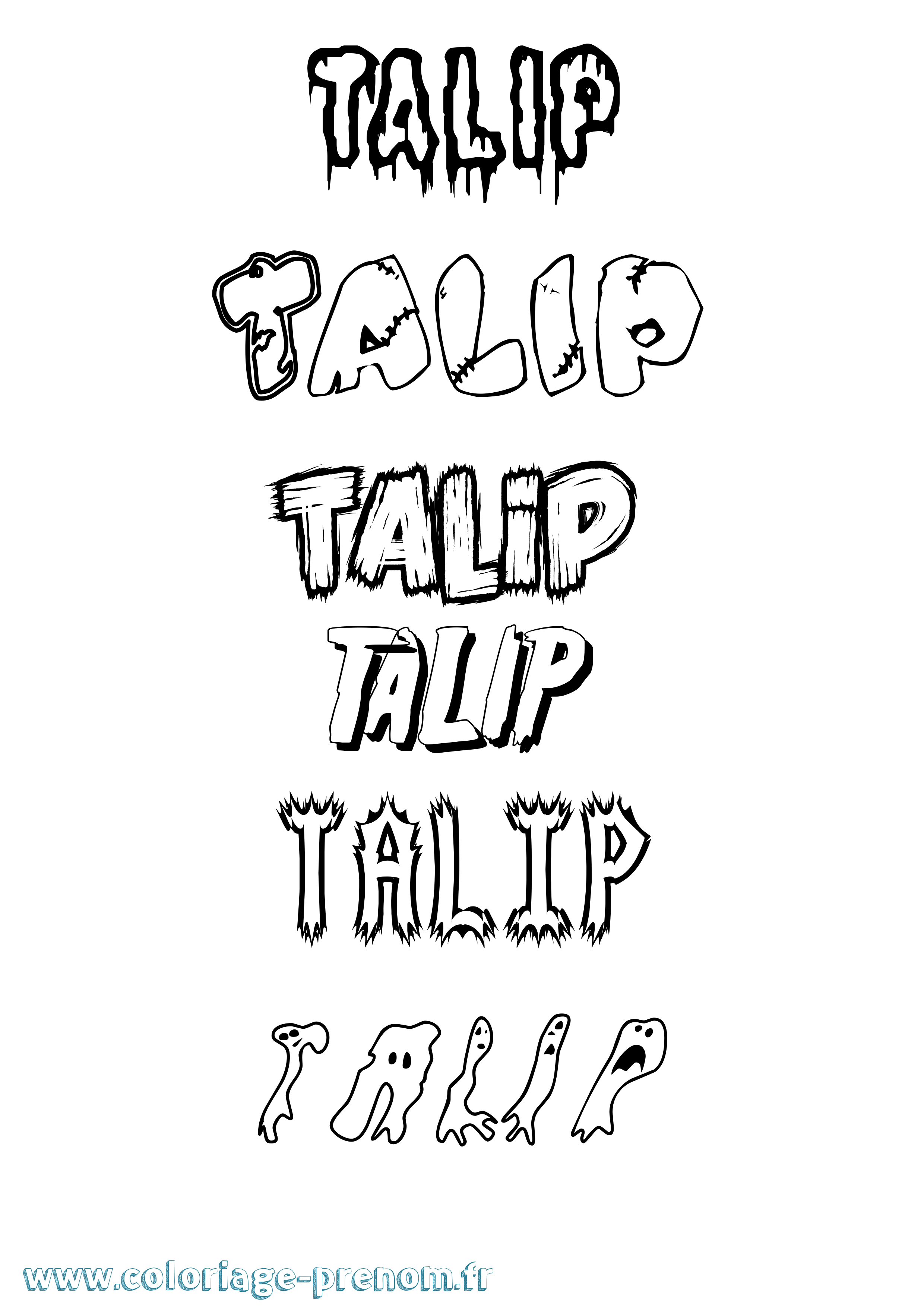 Coloriage Talip Frisson Coloriage prénom Talip Frisson