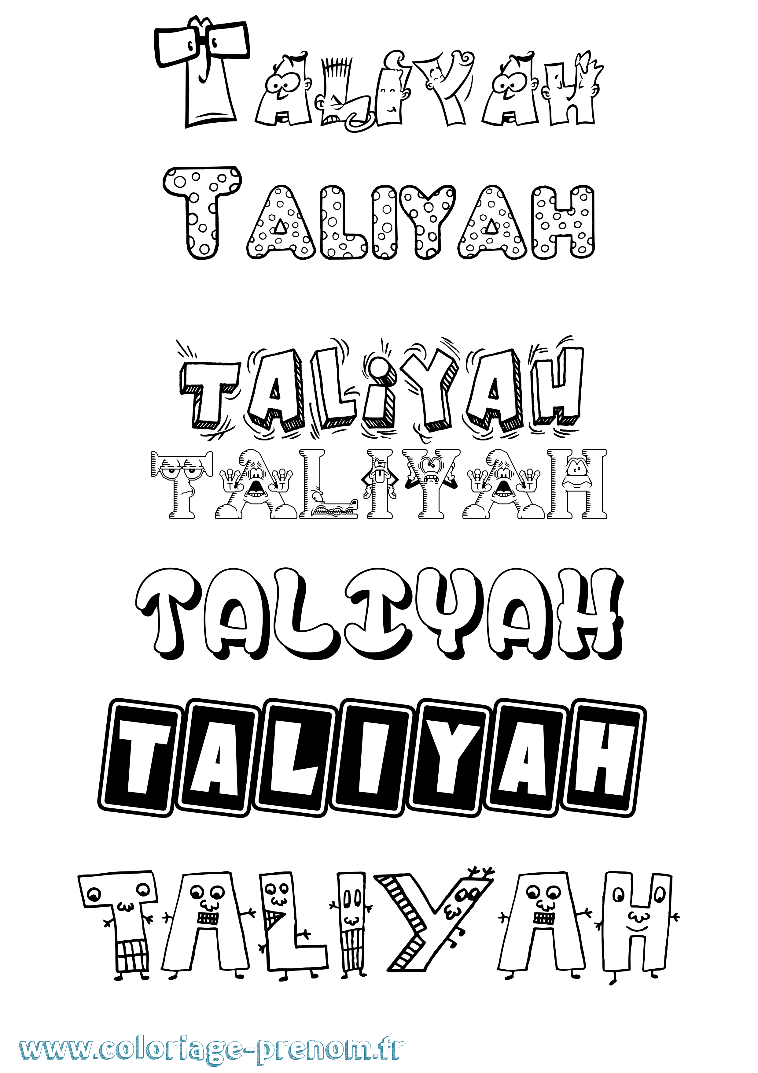 Coloriage Taliyah Fun Coloriage prénom Taliyah Fun