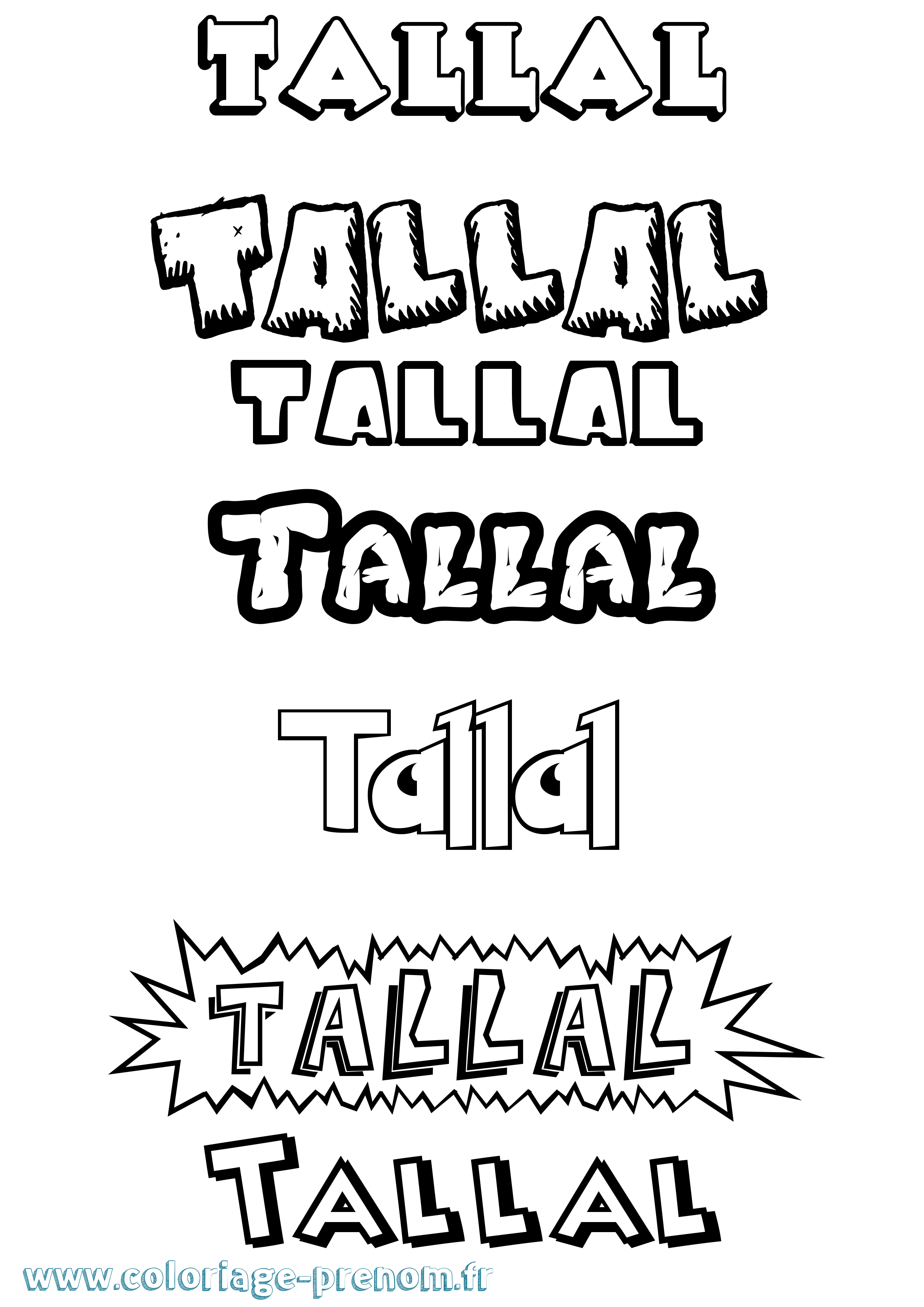 Coloriage Tallal Dessin Animé Coloriage prénom Tallal Dessin Animé