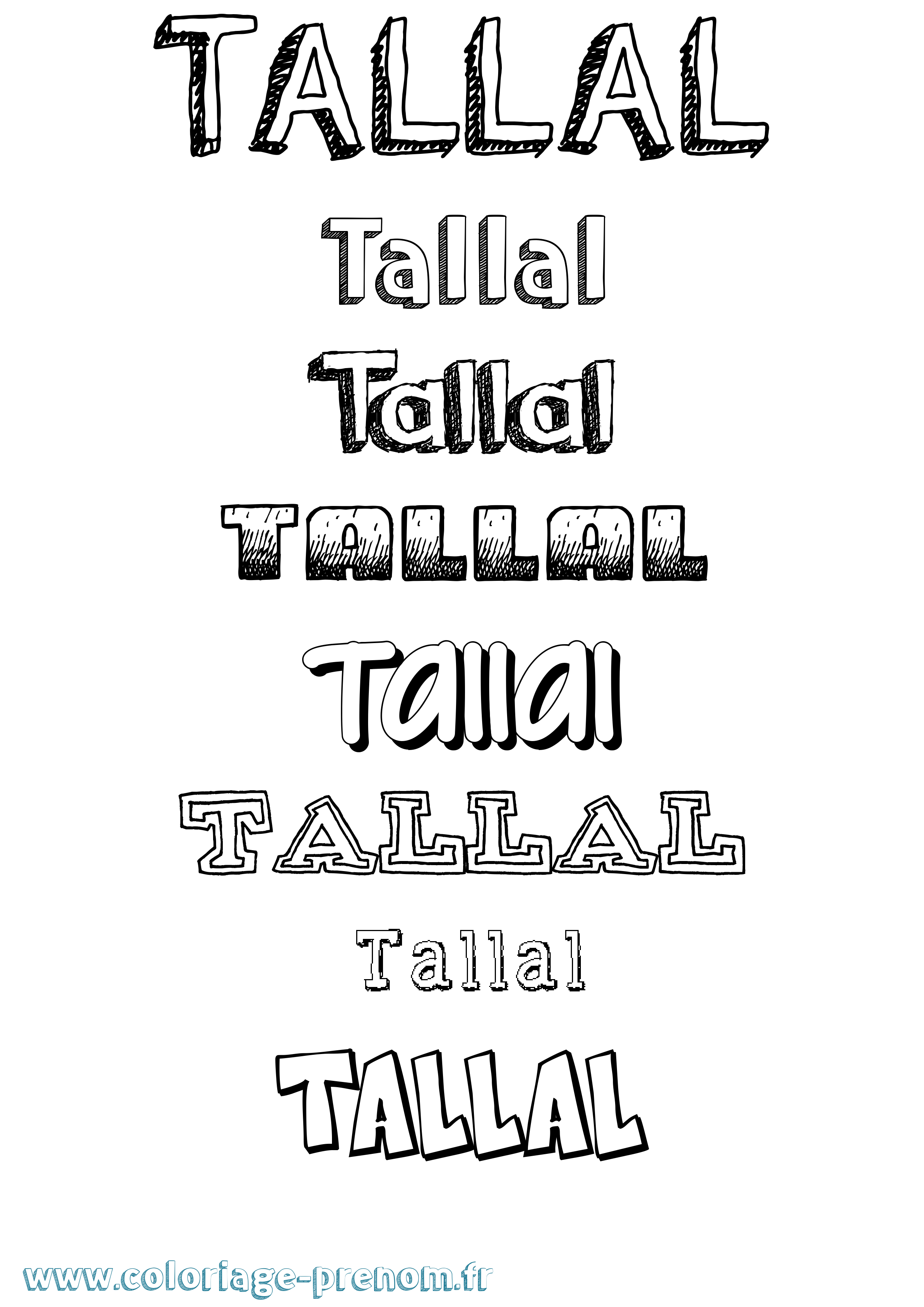 Coloriage Tallal Dessiné Coloriage prénom Tallal Dessiné
