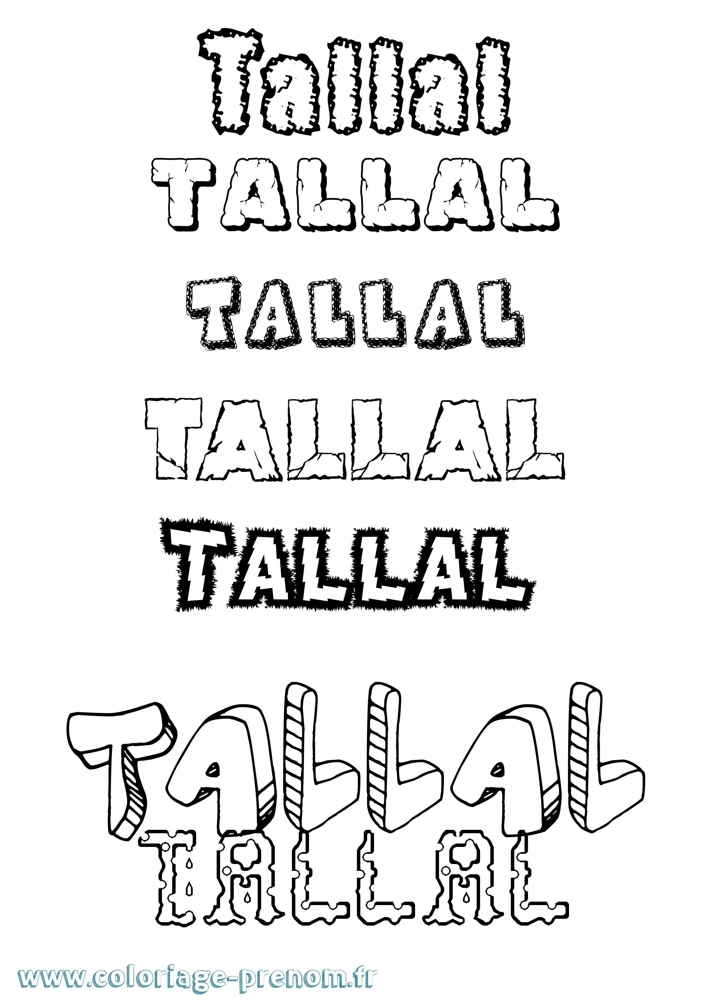 Coloriage Tallal Destructuré Coloriage prénom Tallal Destructuré