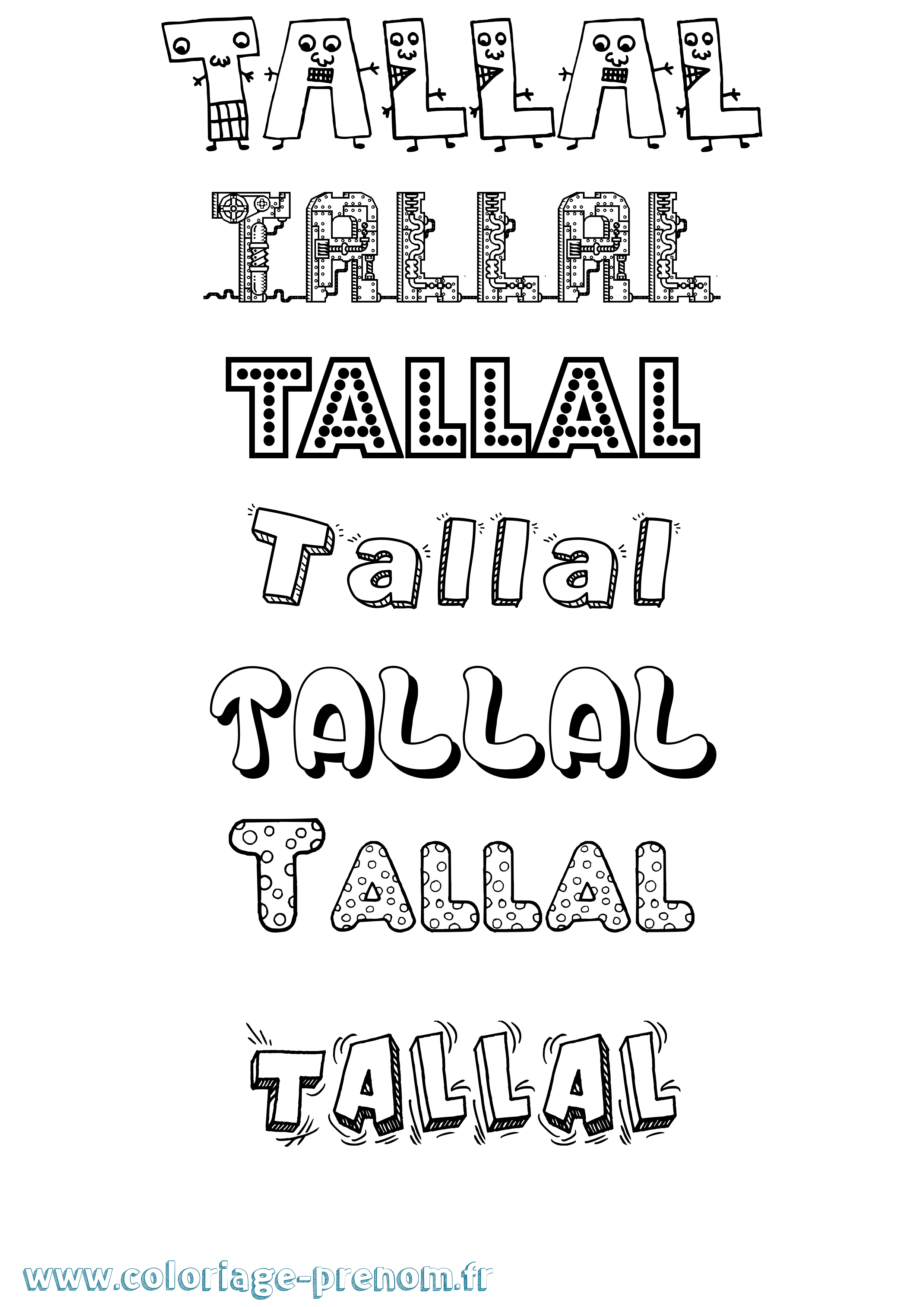 Coloriage Tallal Fun Coloriage prénom Tallal Fun