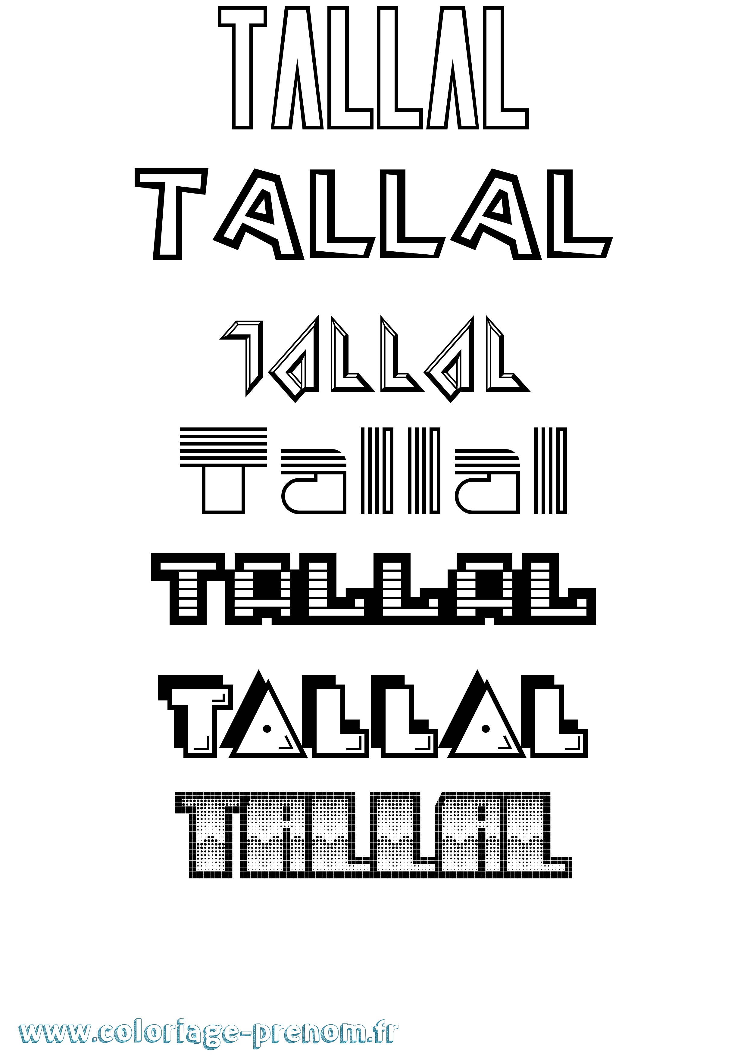 Coloriage Tallal Jeux Vidéos Coloriage prénom Tallal Jeux Vidéos