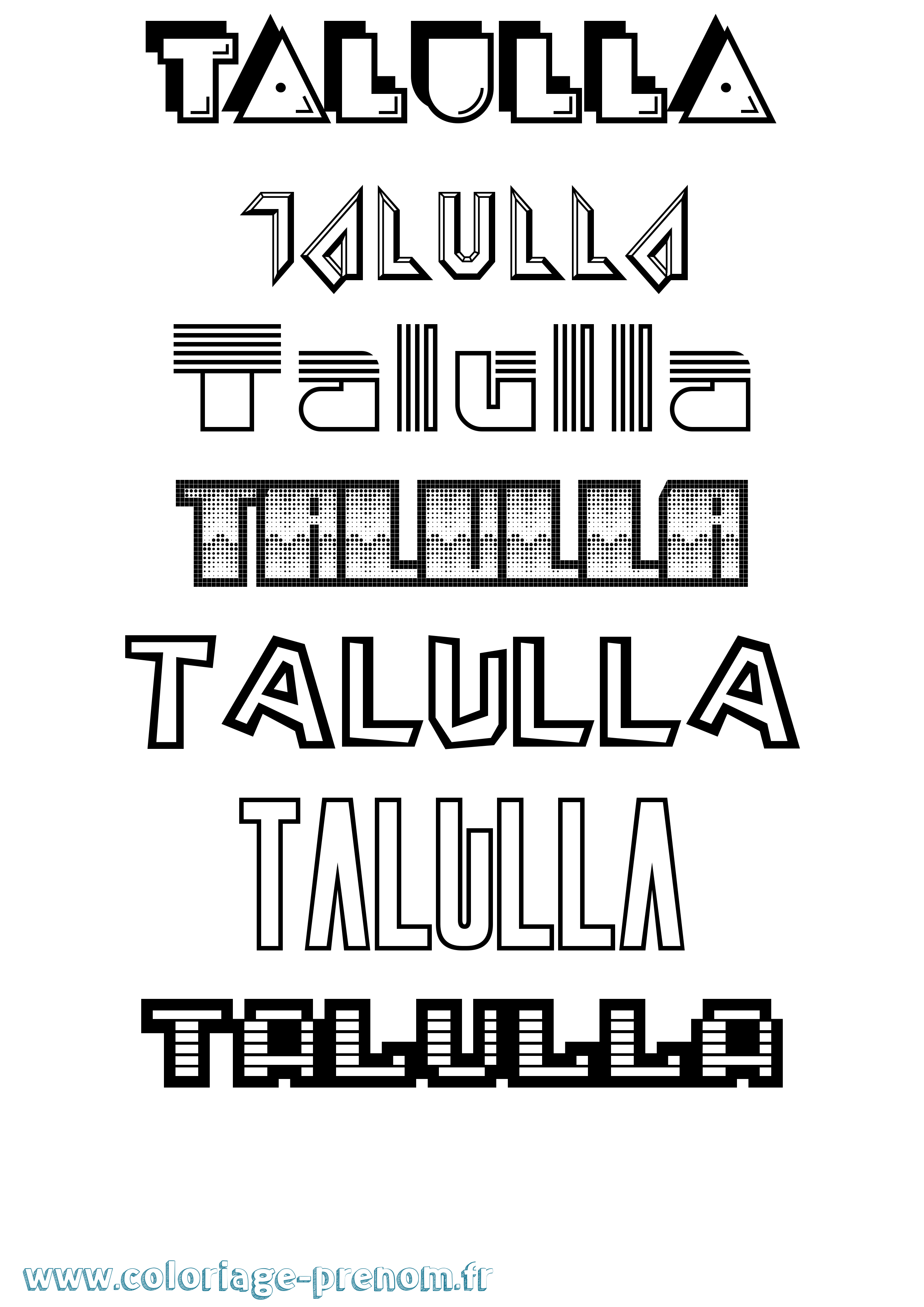 Coloriage Talulla Jeux Vidéos Coloriage prénom Talulla Jeux Vidéos