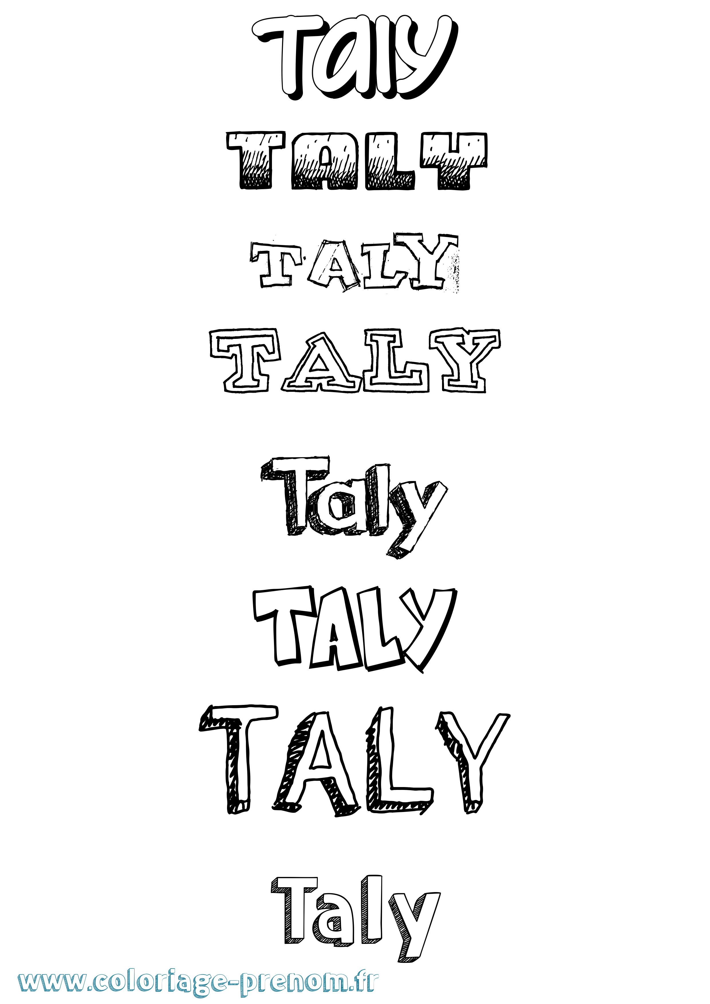 Coloriage Taly Dessiné Coloriage prénom Taly Dessiné