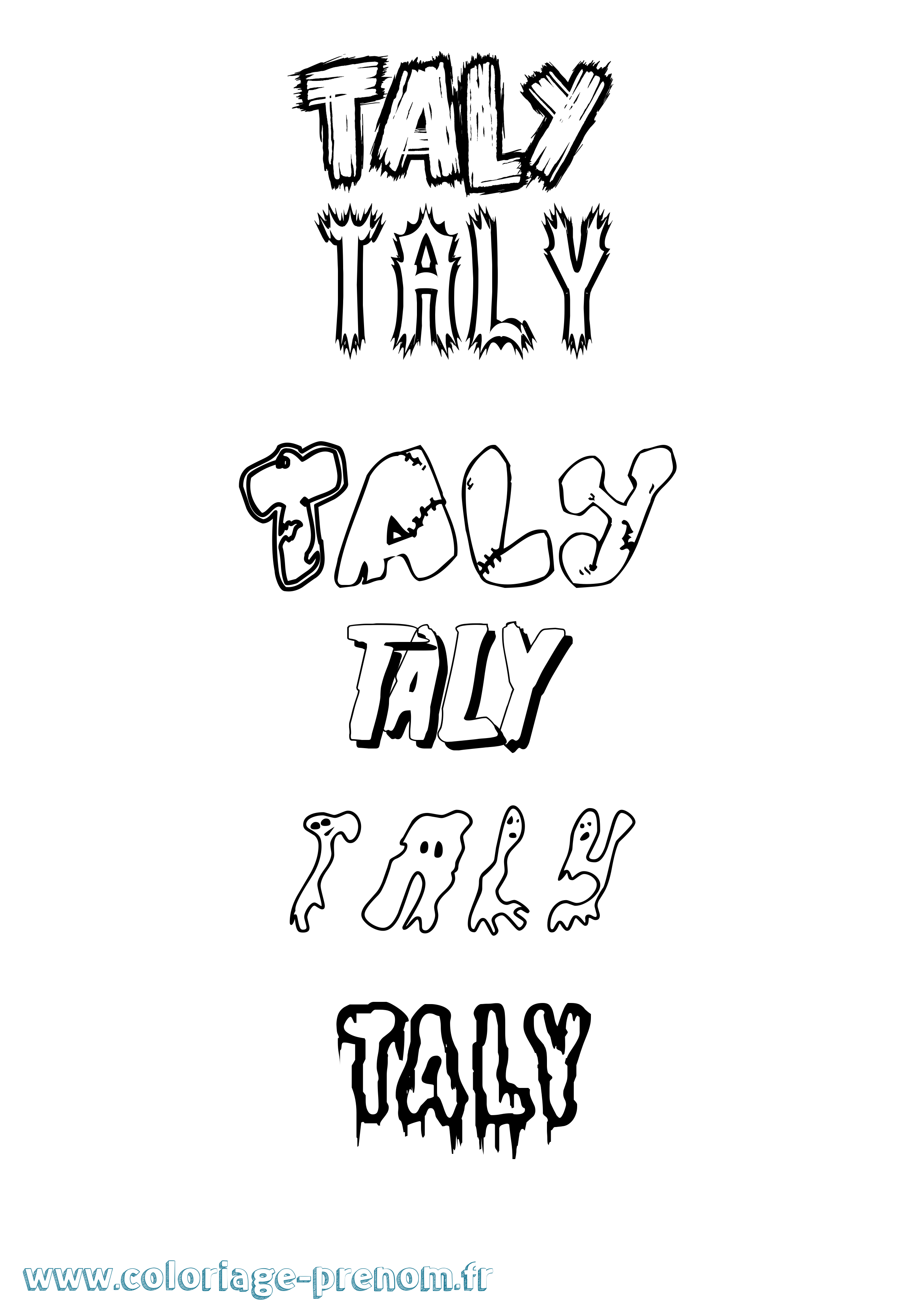 Coloriage Taly Frisson Coloriage prénom Taly Frisson