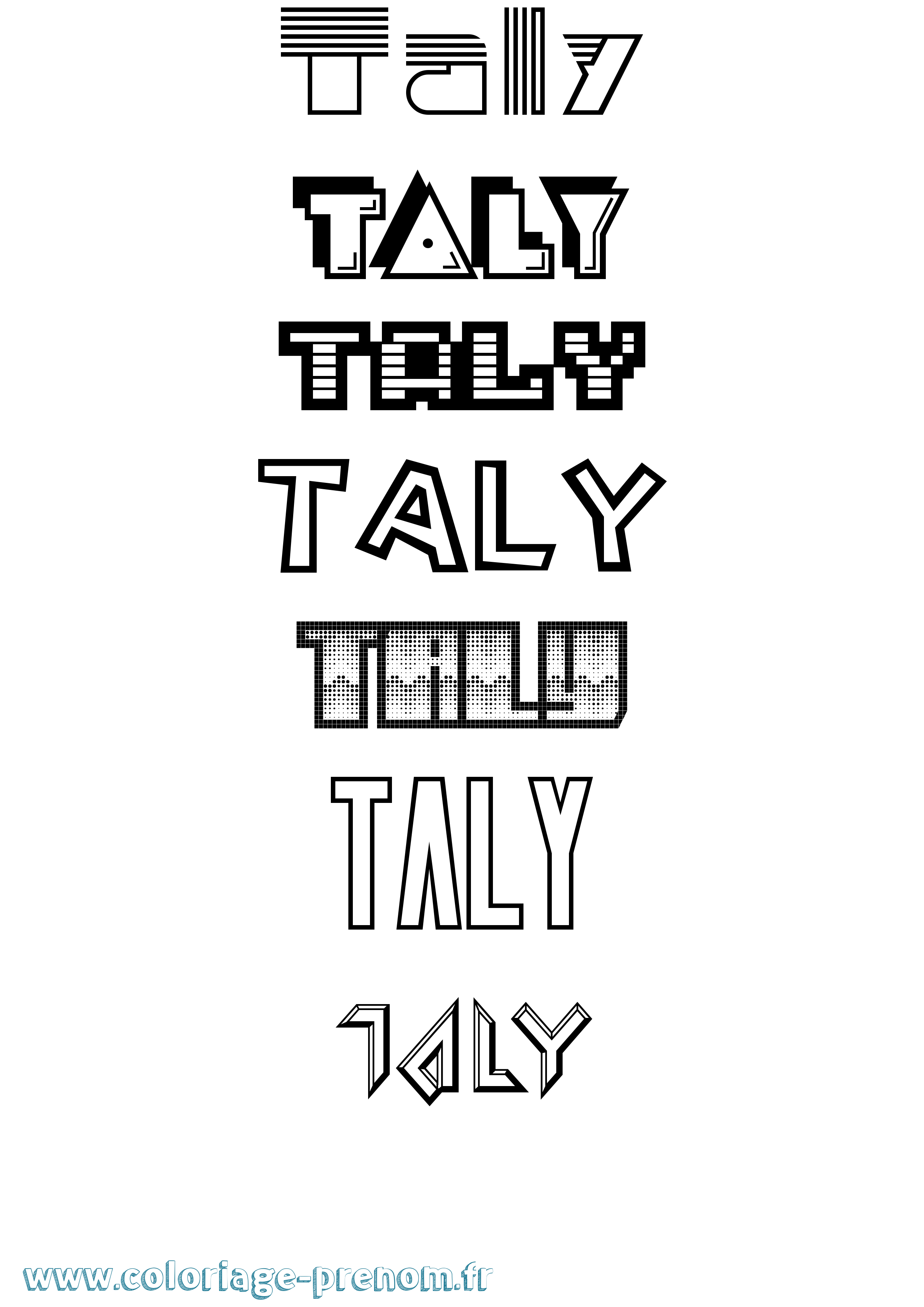 Coloriage Taly Jeux Vidéos Coloriage prénom Taly Jeux Vidéos