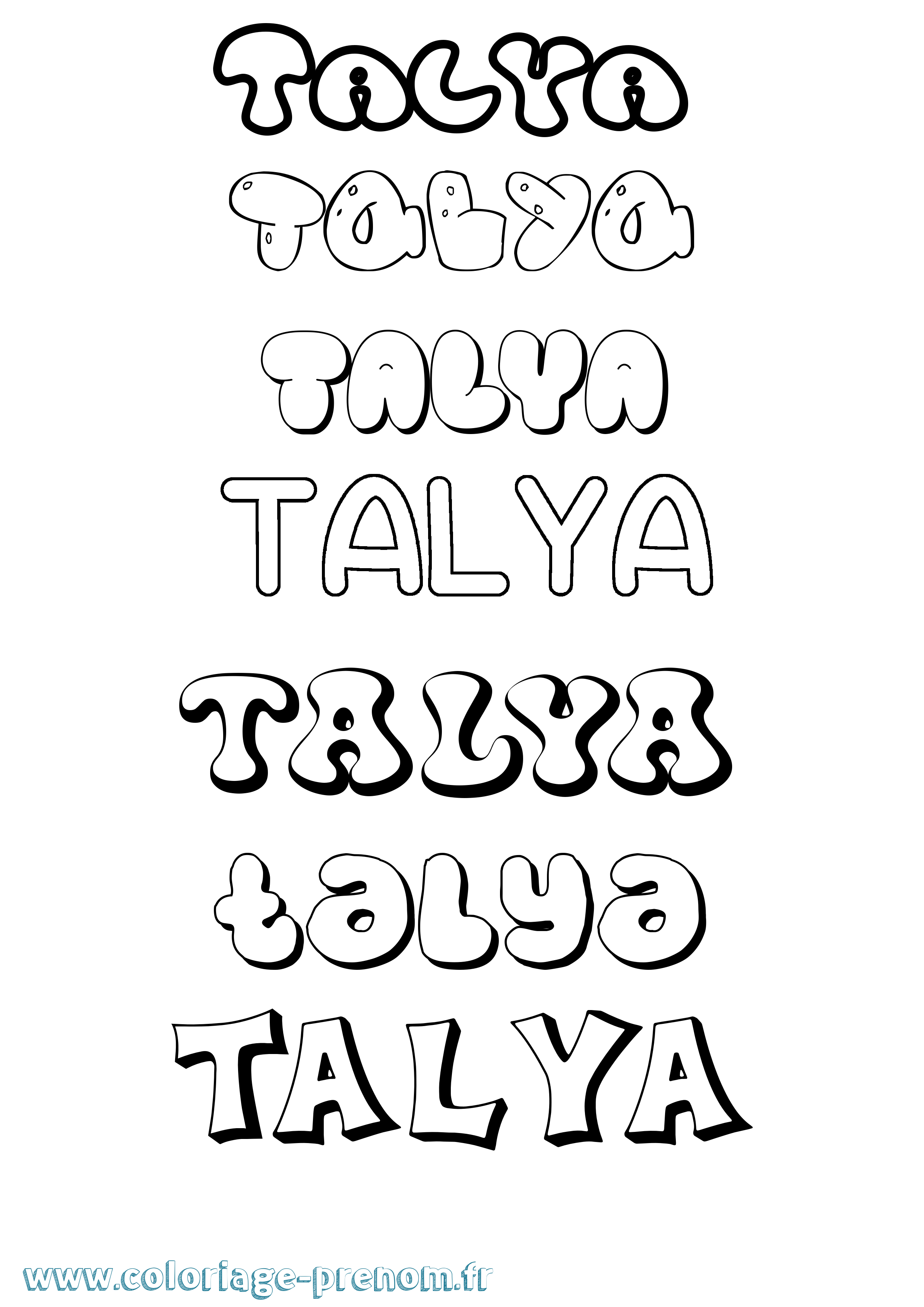Coloriage prénom Talya