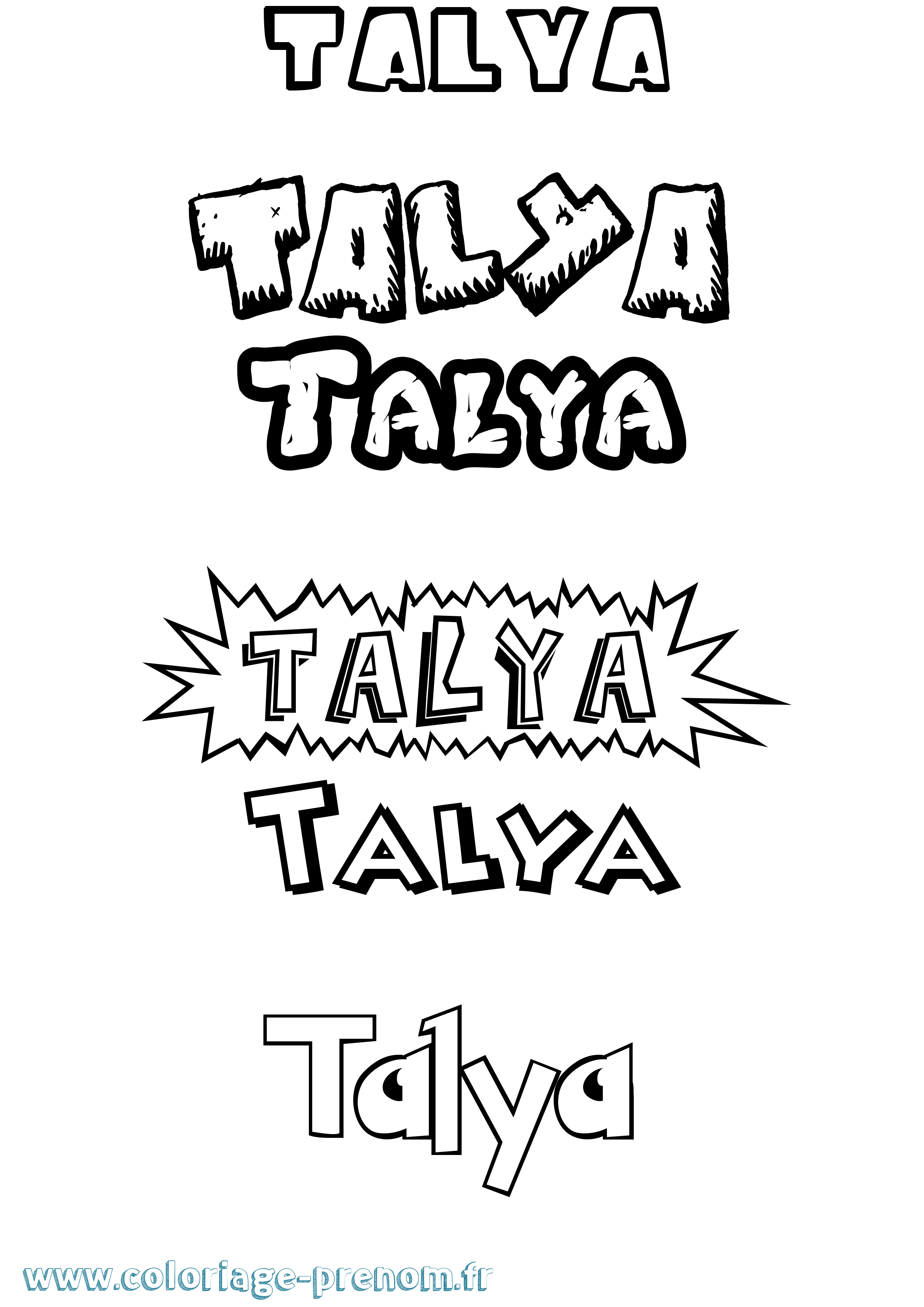 Coloriage prénom Talya