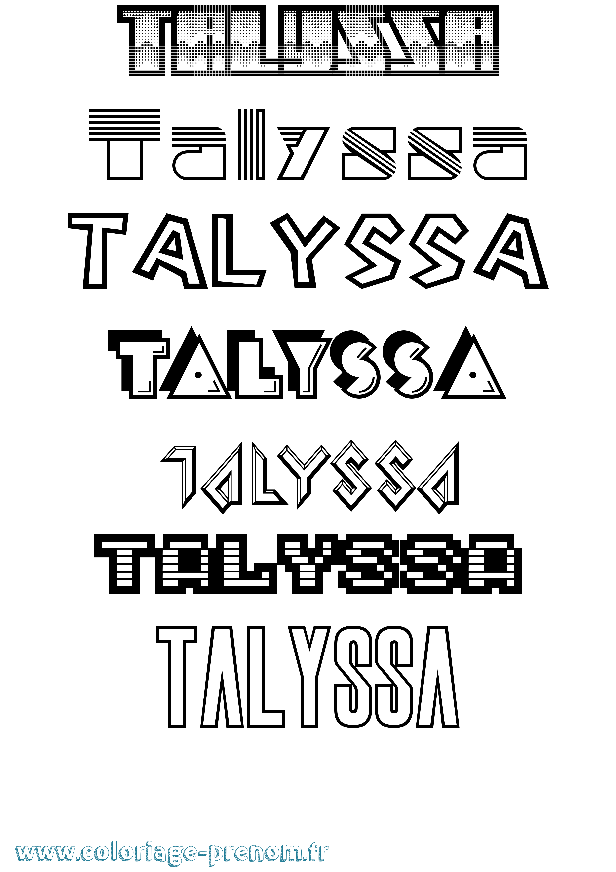 Coloriage prénom Talyssa Jeux Vidéos
