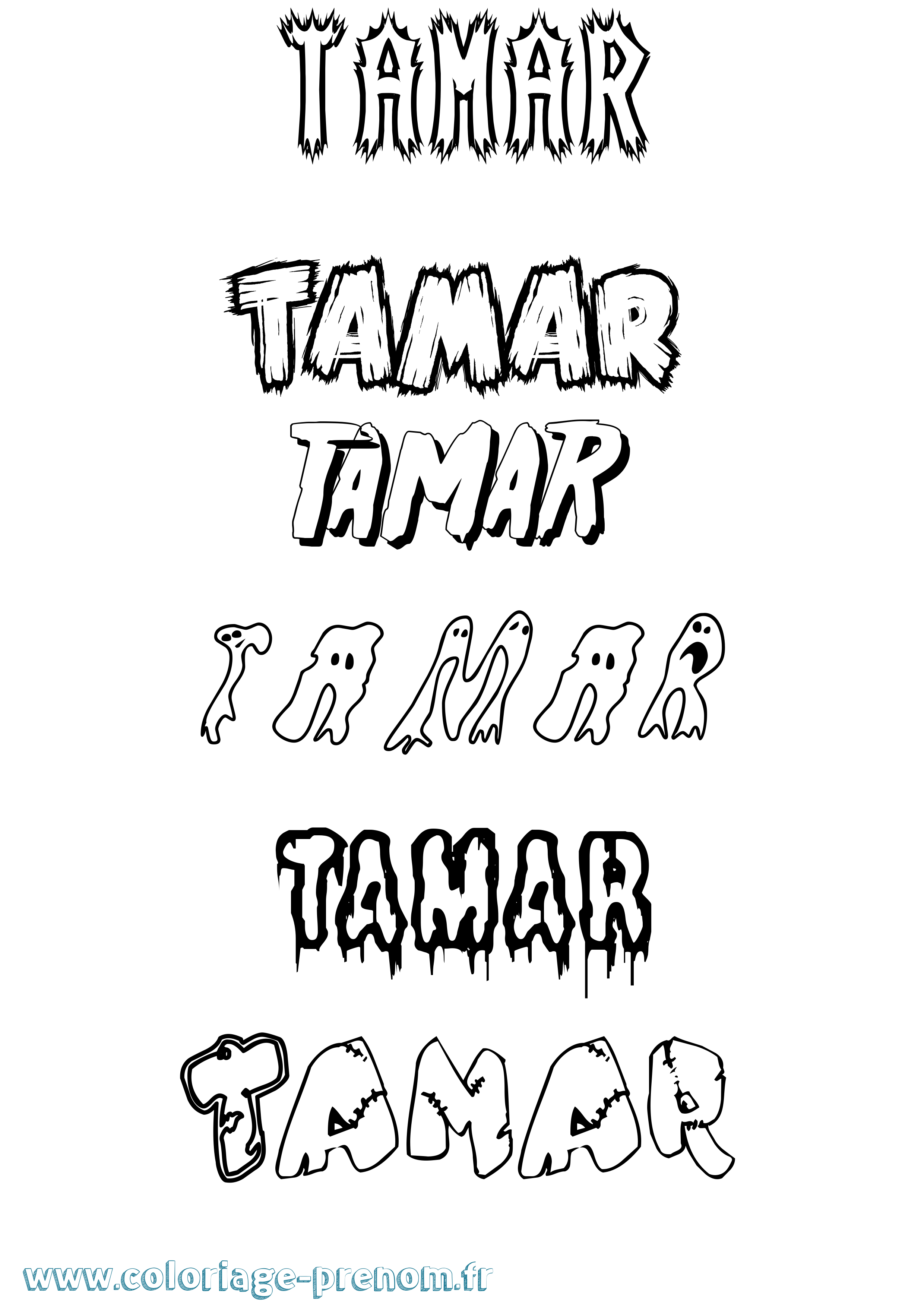 Coloriage prénom Tamar Frisson