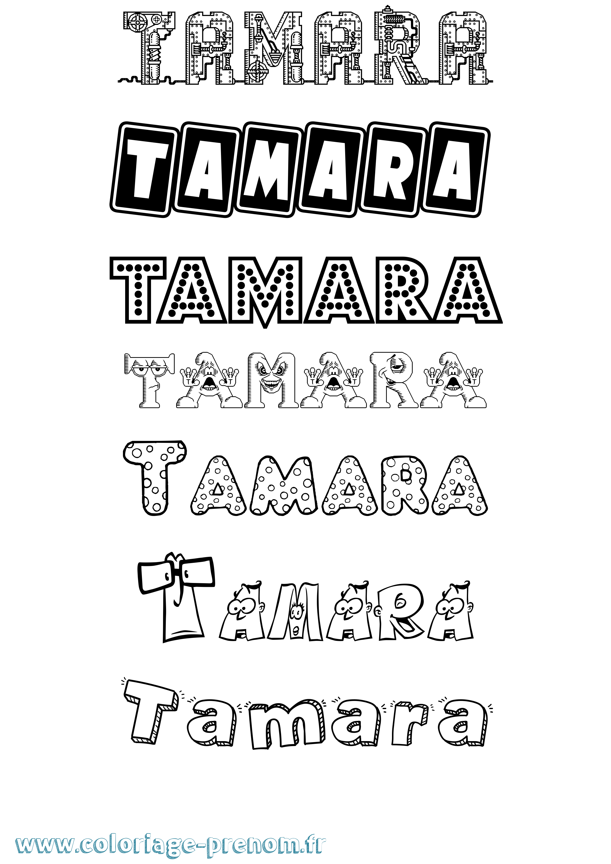Coloriage prénom Tamara