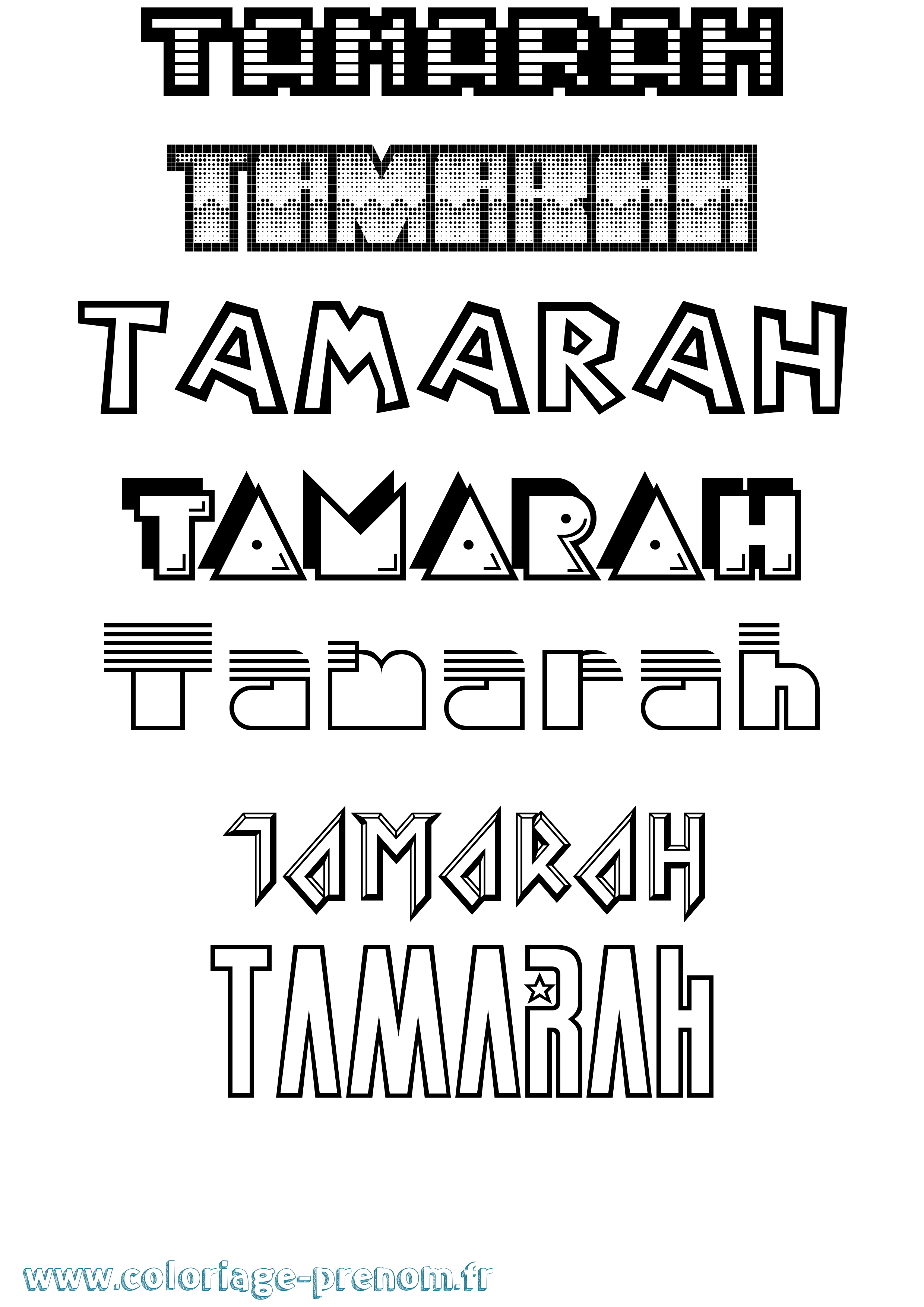 Coloriage prénom Tamarah Jeux Vidéos
