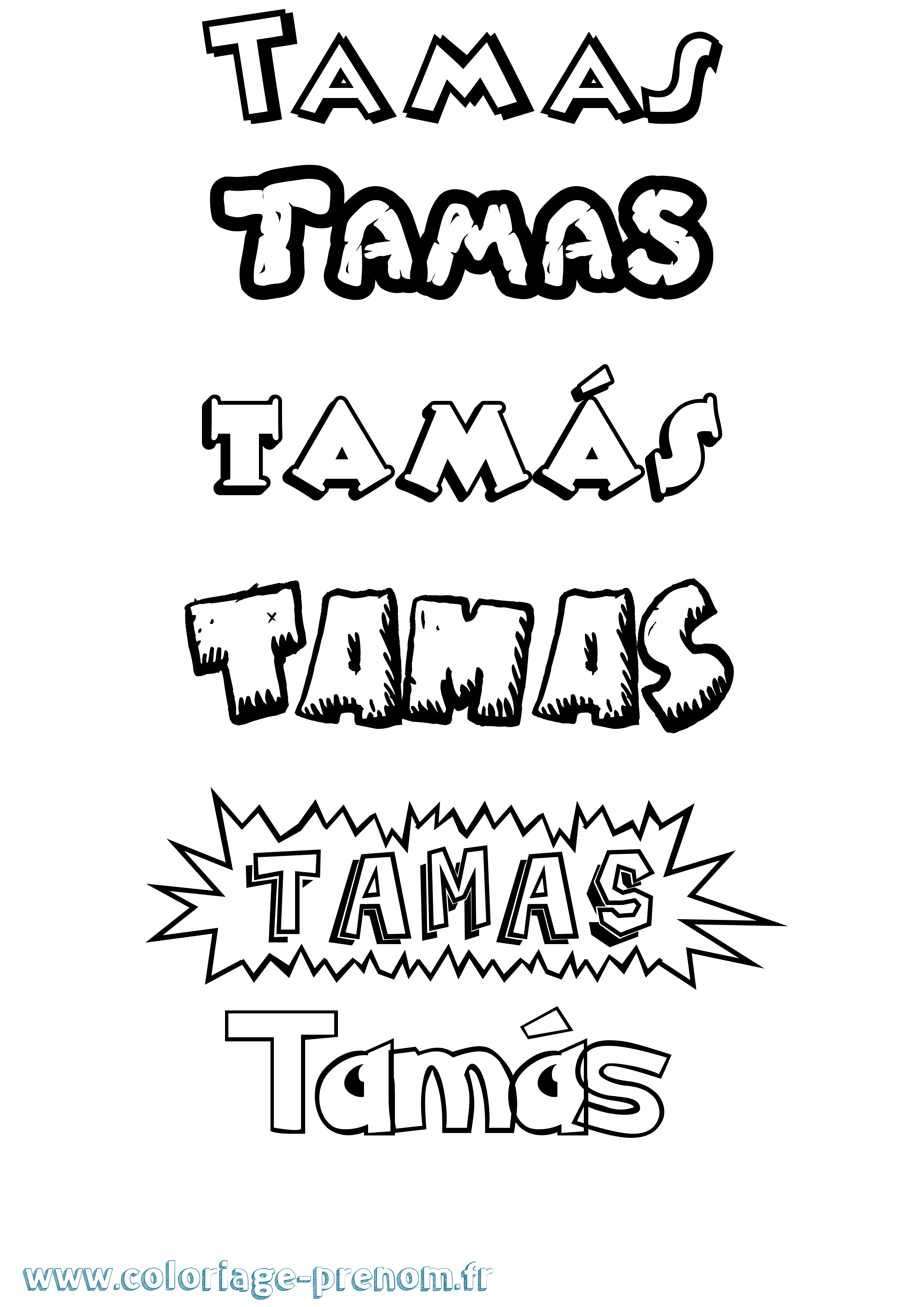 Coloriage prénom Tamás Dessin Animé