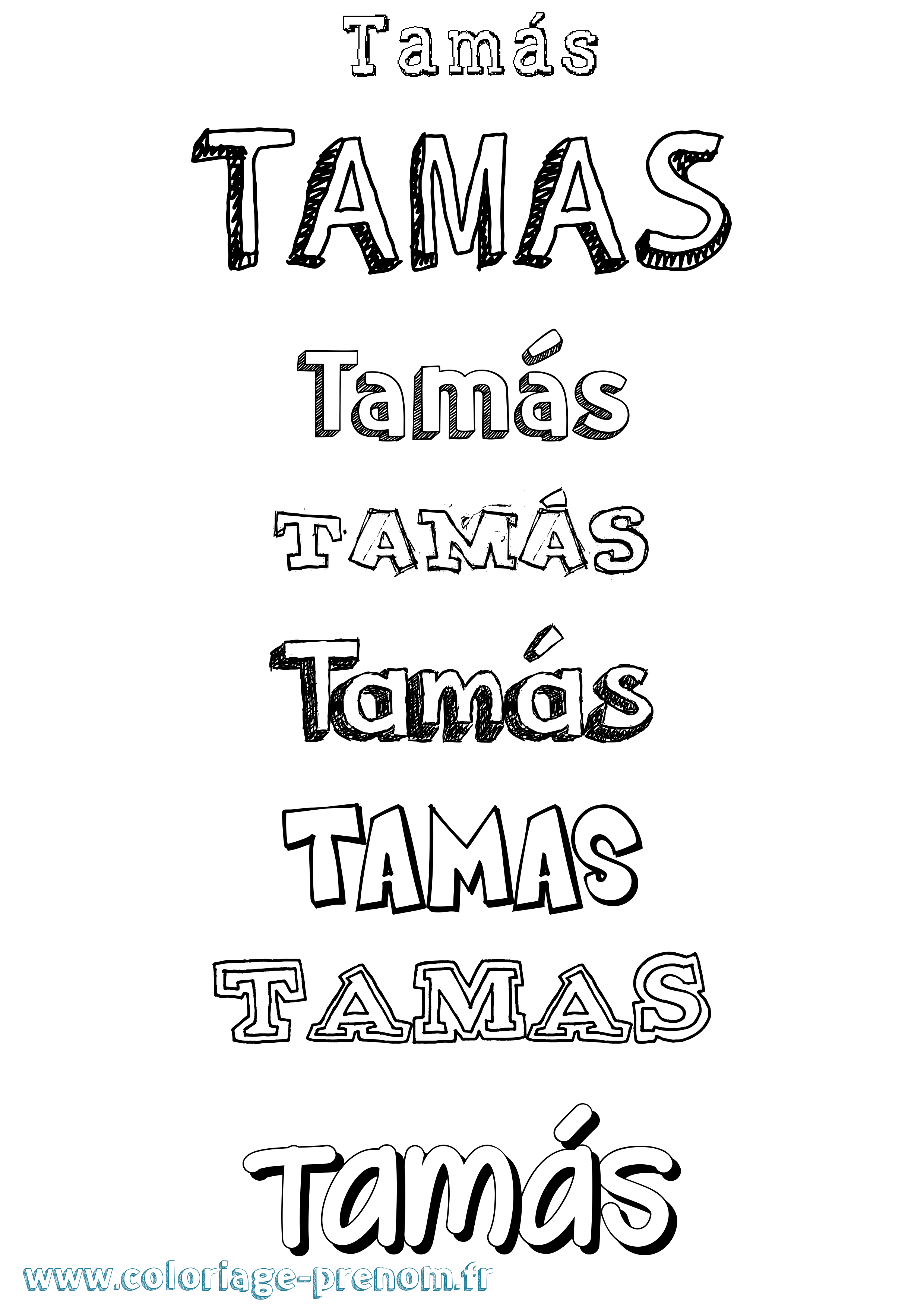 Coloriage prénom Tamás Dessiné