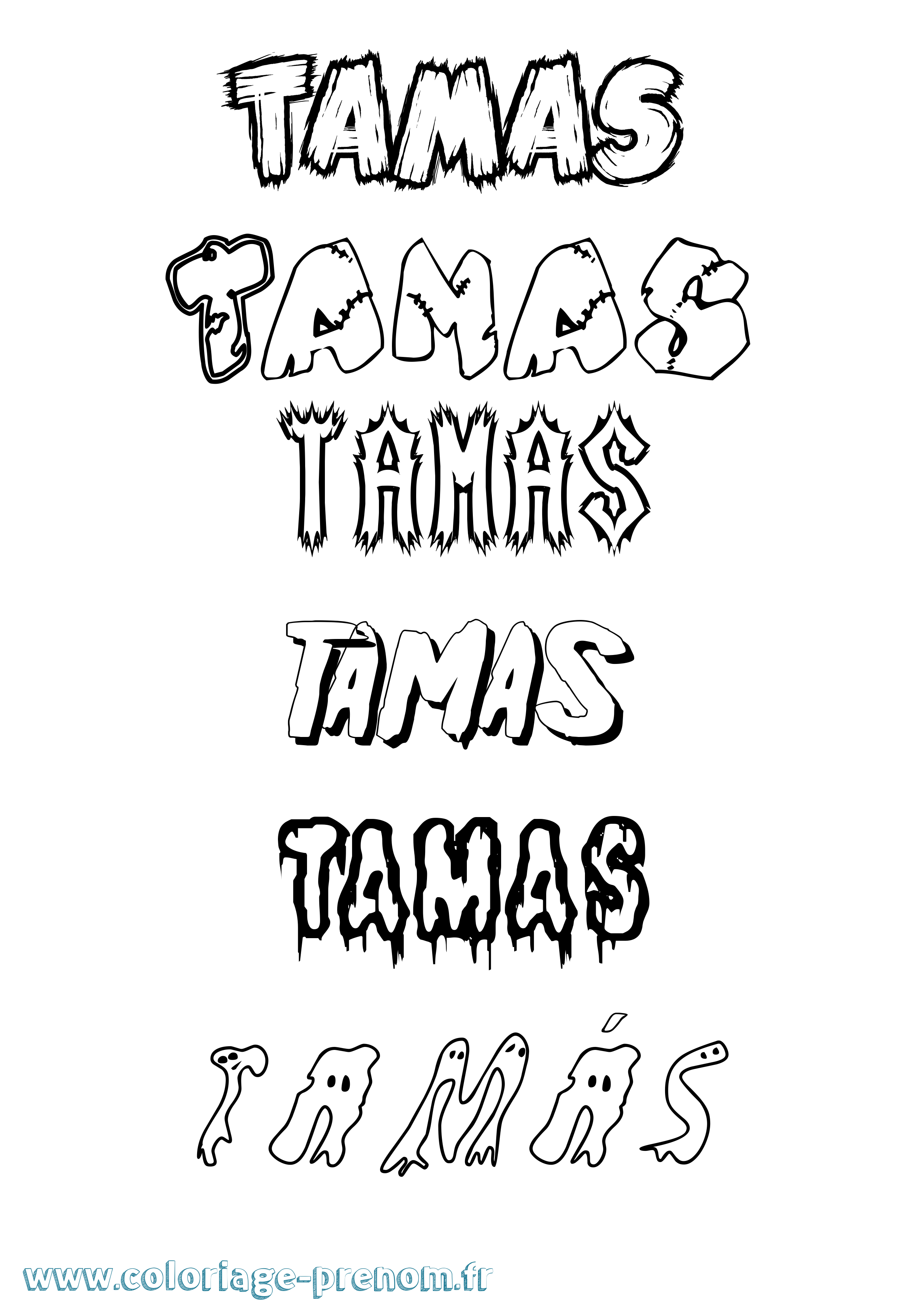 Coloriage prénom Tamás Frisson