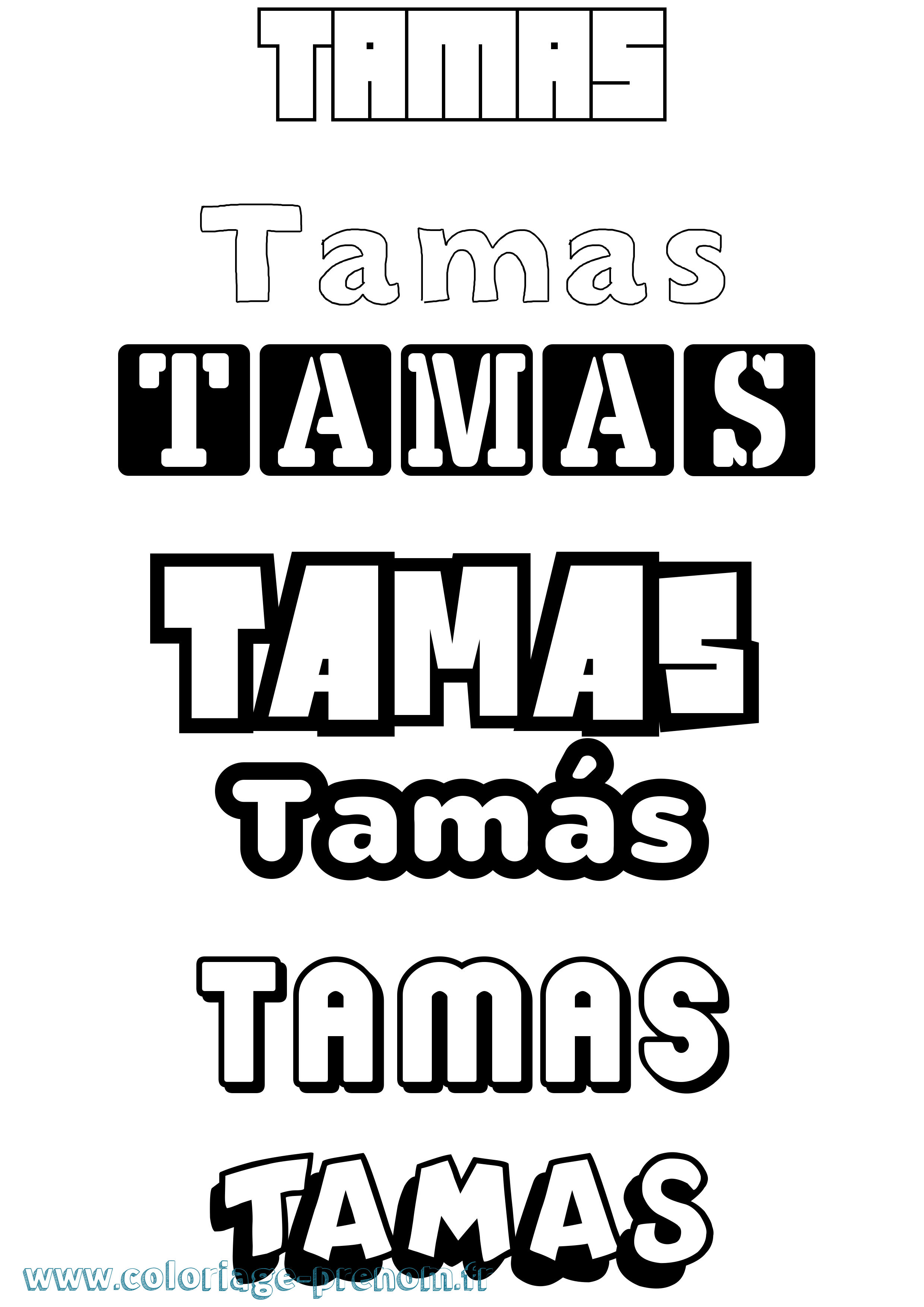 Coloriage prénom Tamás Simple