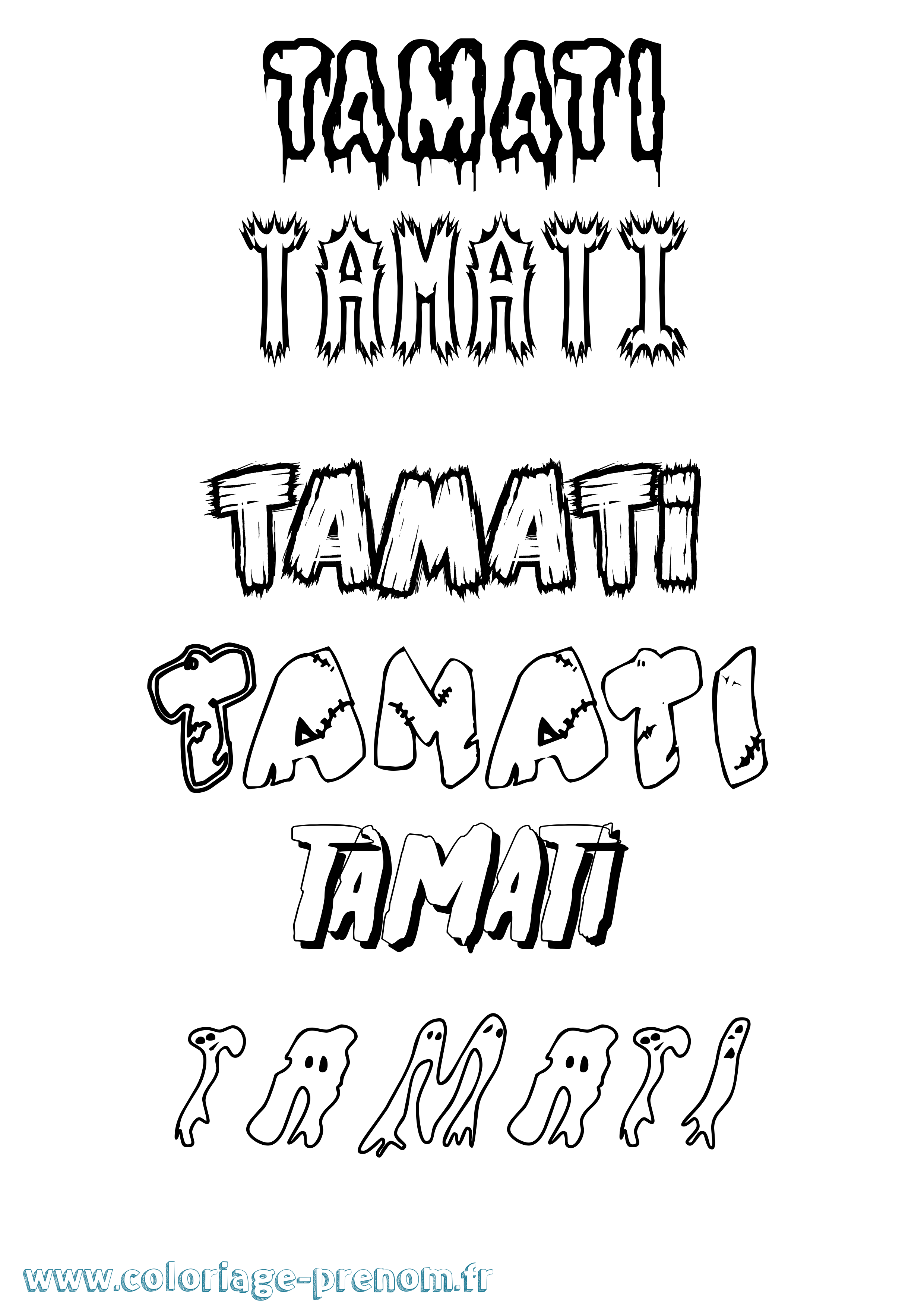Coloriage prénom Tamati Frisson