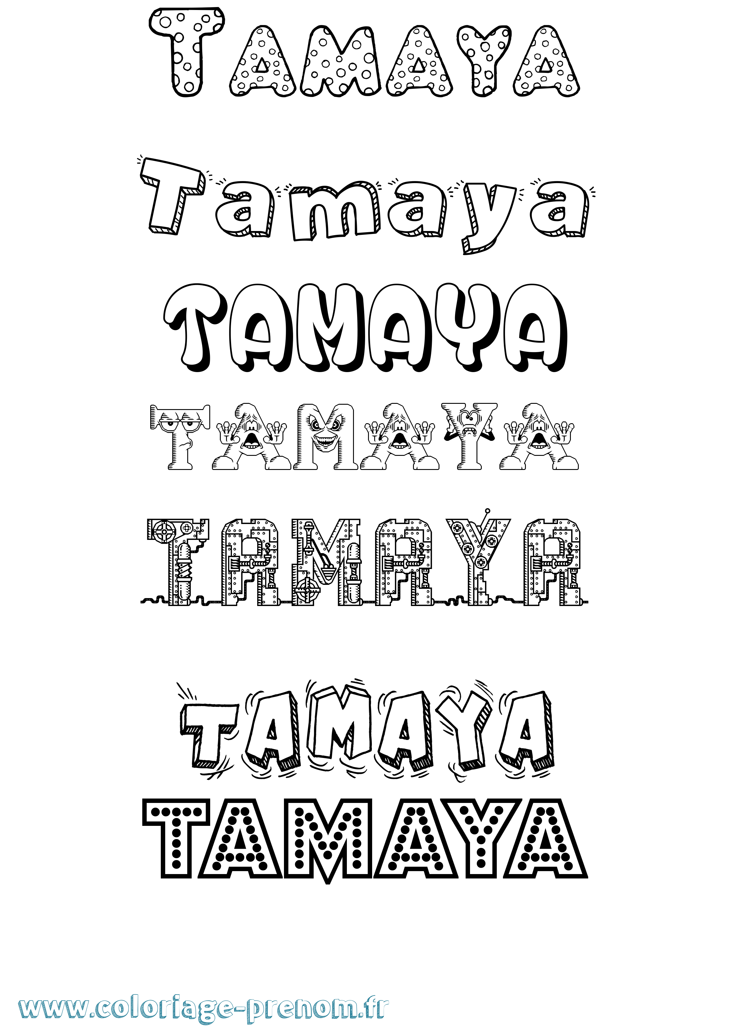 Coloriage Tamaya Fun Coloriage prénom Tamaya Fun