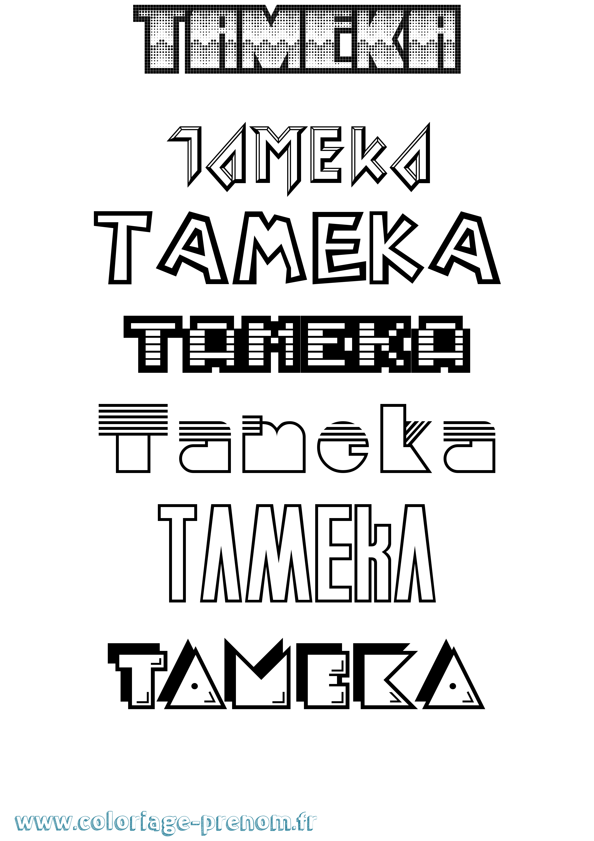 Coloriage Tameka Jeux Vidéos Coloriage prénom Tameka Jeux Vidéos