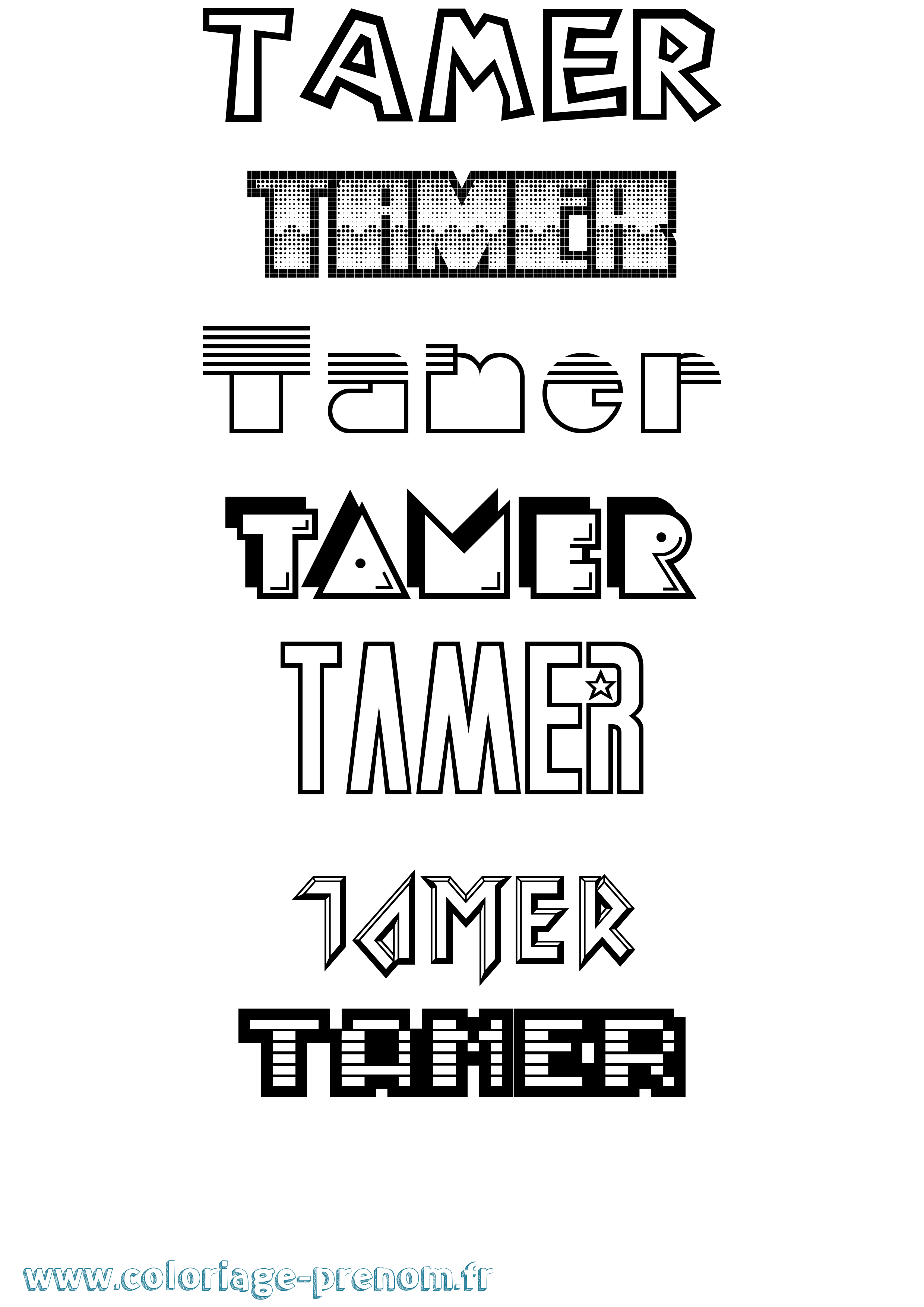 Coloriage Tamer Jeux Vidéos Coloriage prénom Tamer Jeux Vidéos