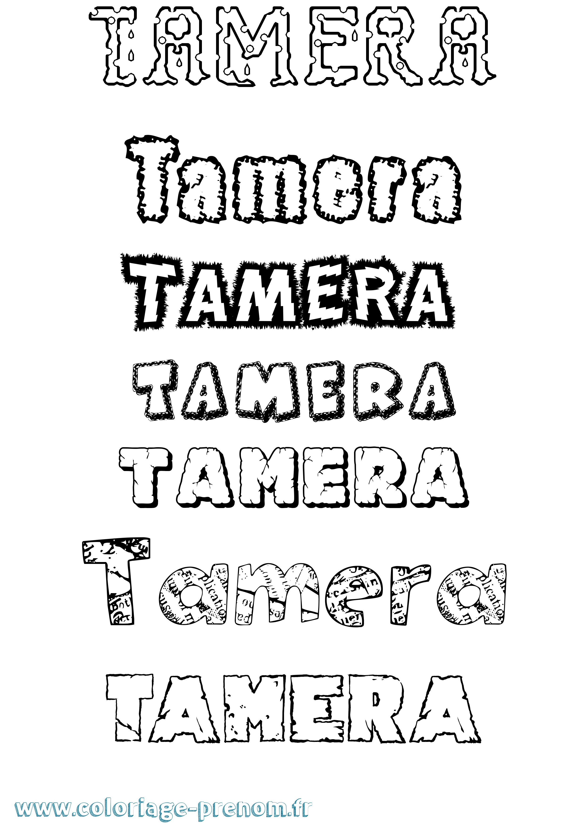Coloriage Tamera Destructuré Coloriage prénom Tamera Destructuré