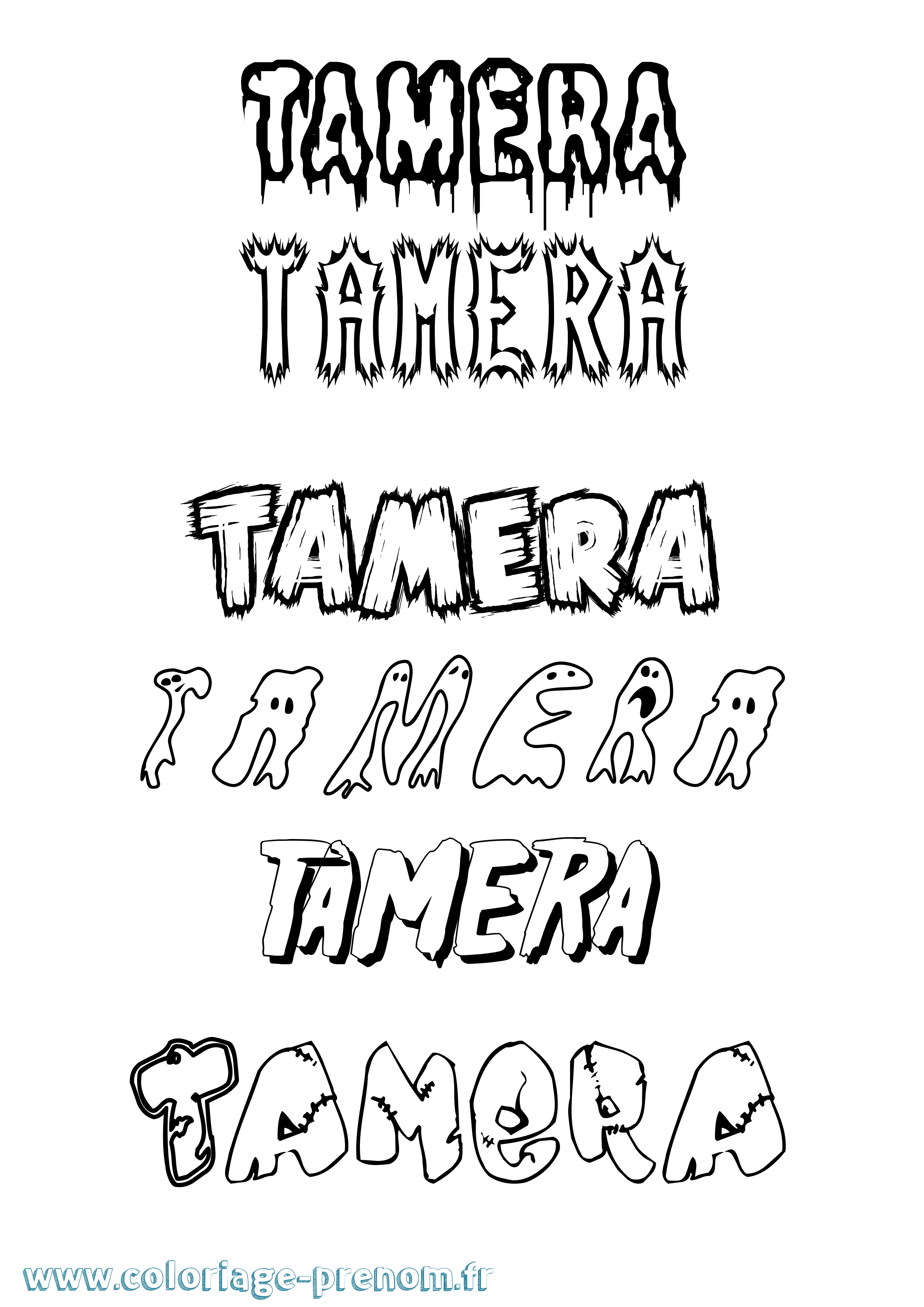 Coloriage Tamera Frisson Coloriage prénom Tamera Frisson