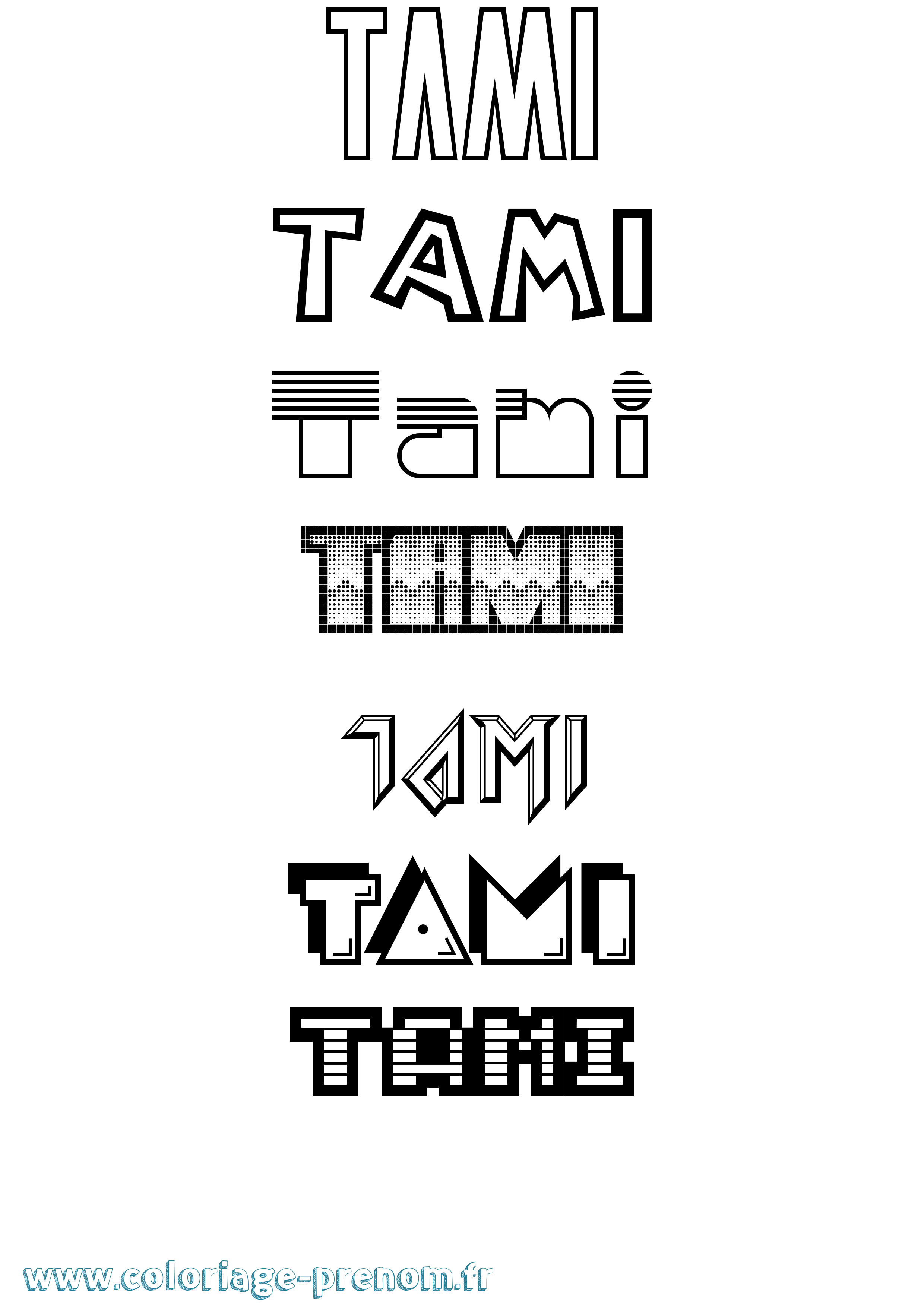 Coloriage prénom Tami Jeux Vidéos