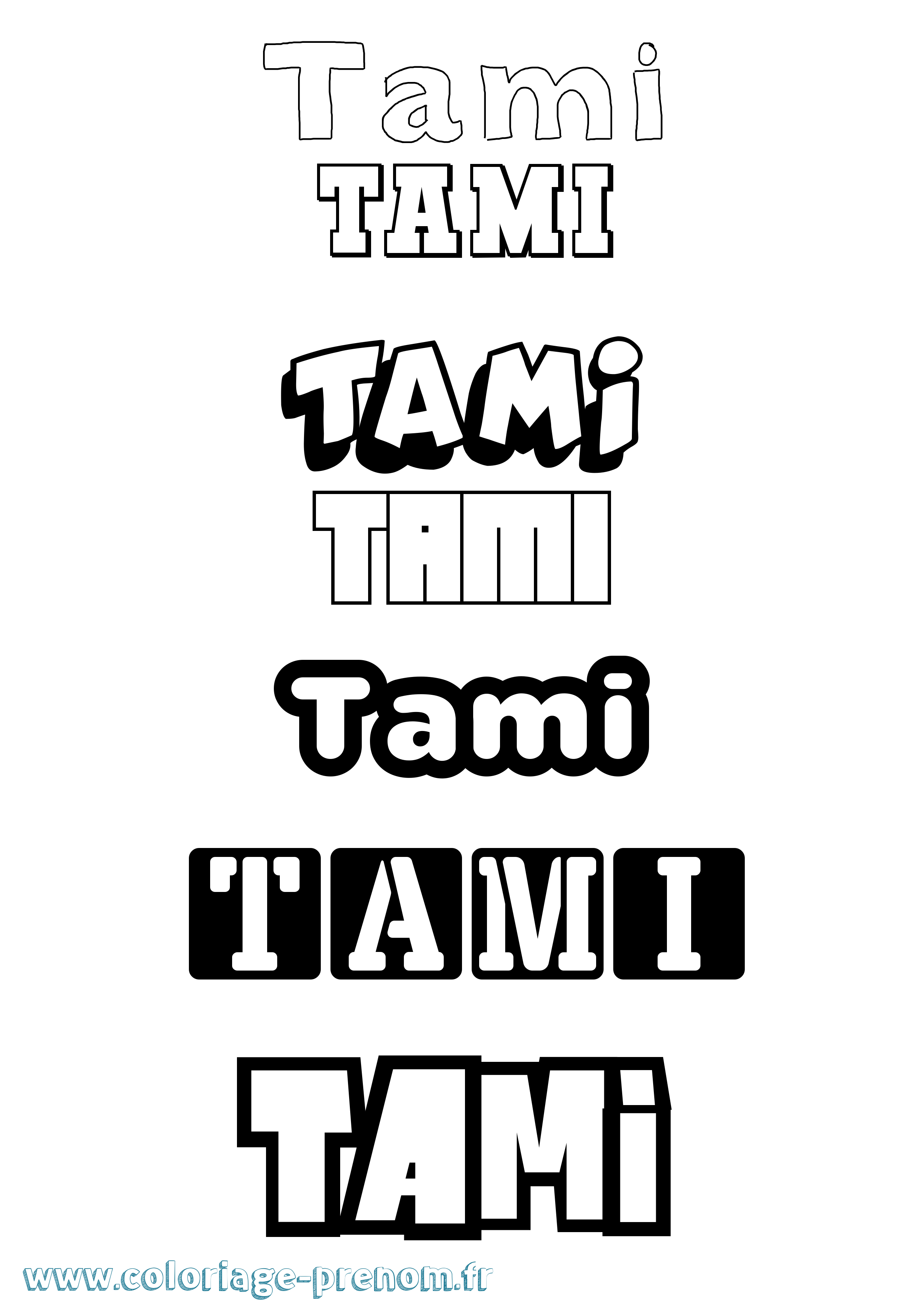Coloriage prénom Tami Simple