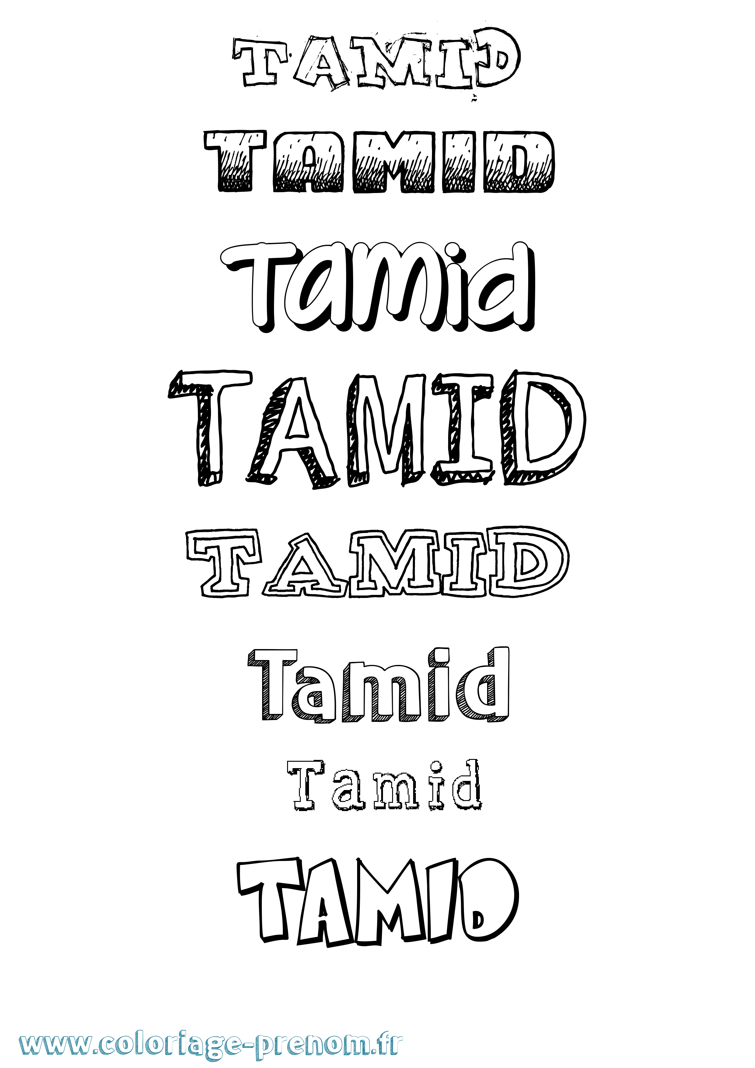 Coloriage prénom Tamid Dessiné