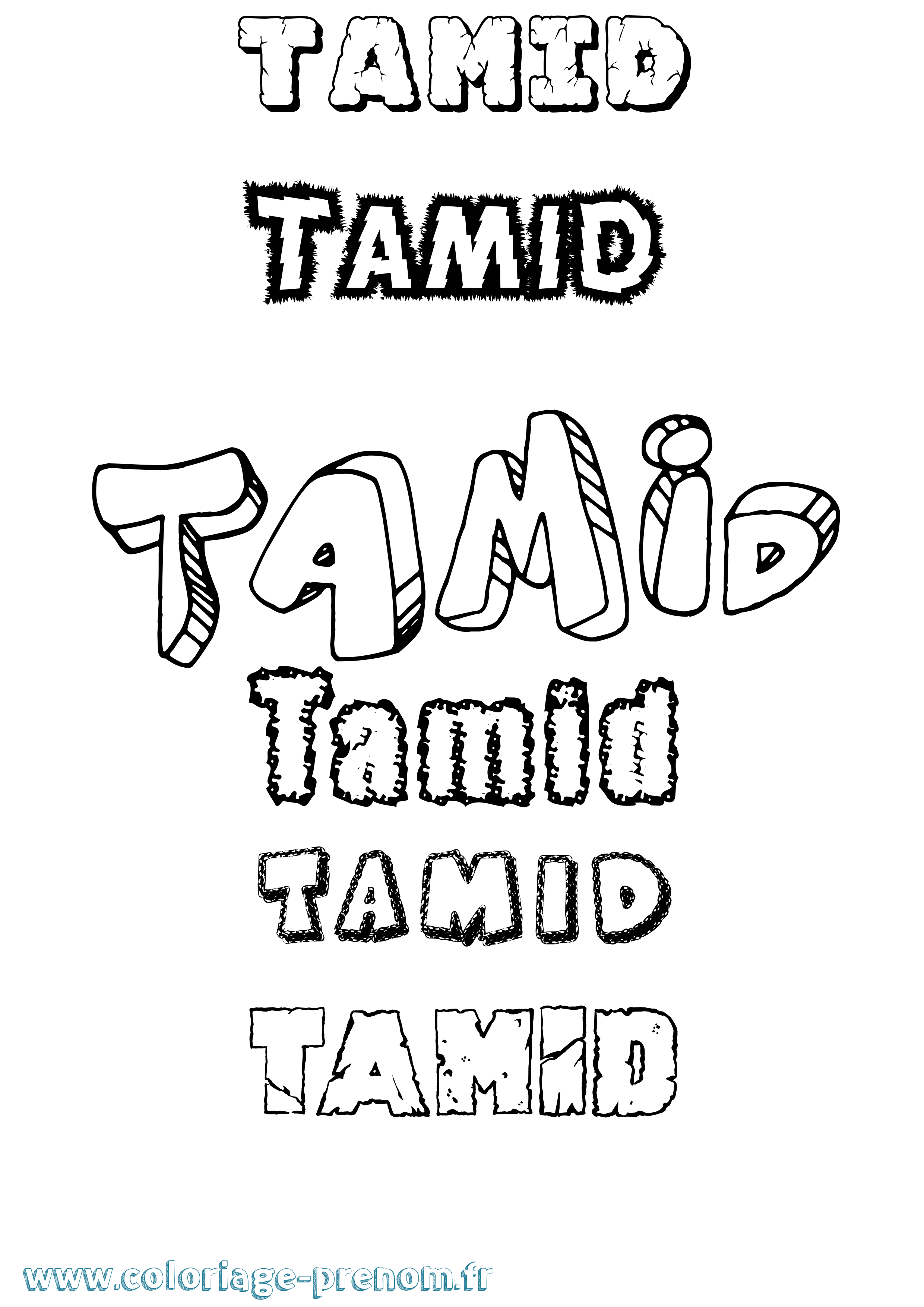 Coloriage prénom Tamid Destructuré
