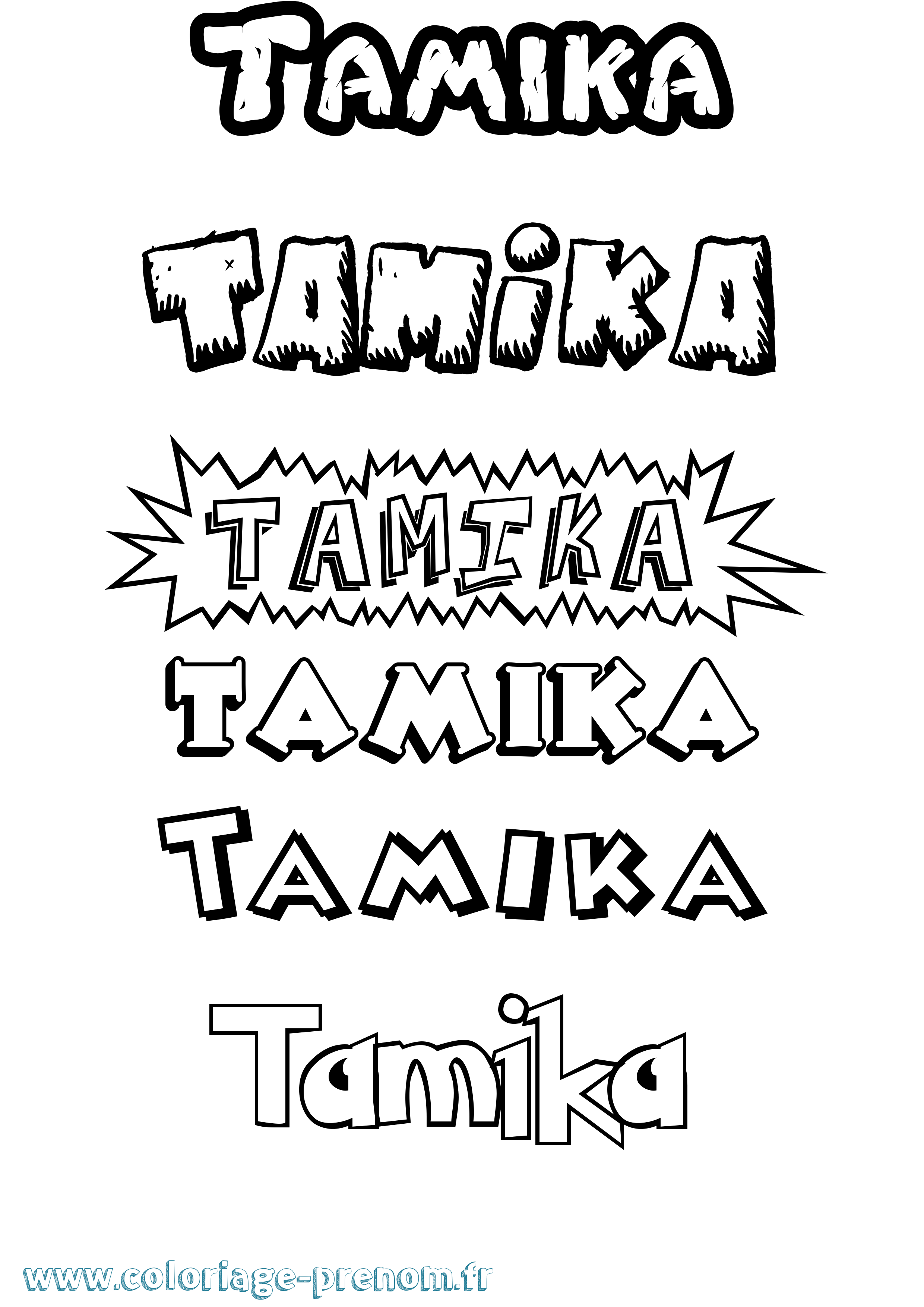 Coloriage prénom Tamika Dessin Animé