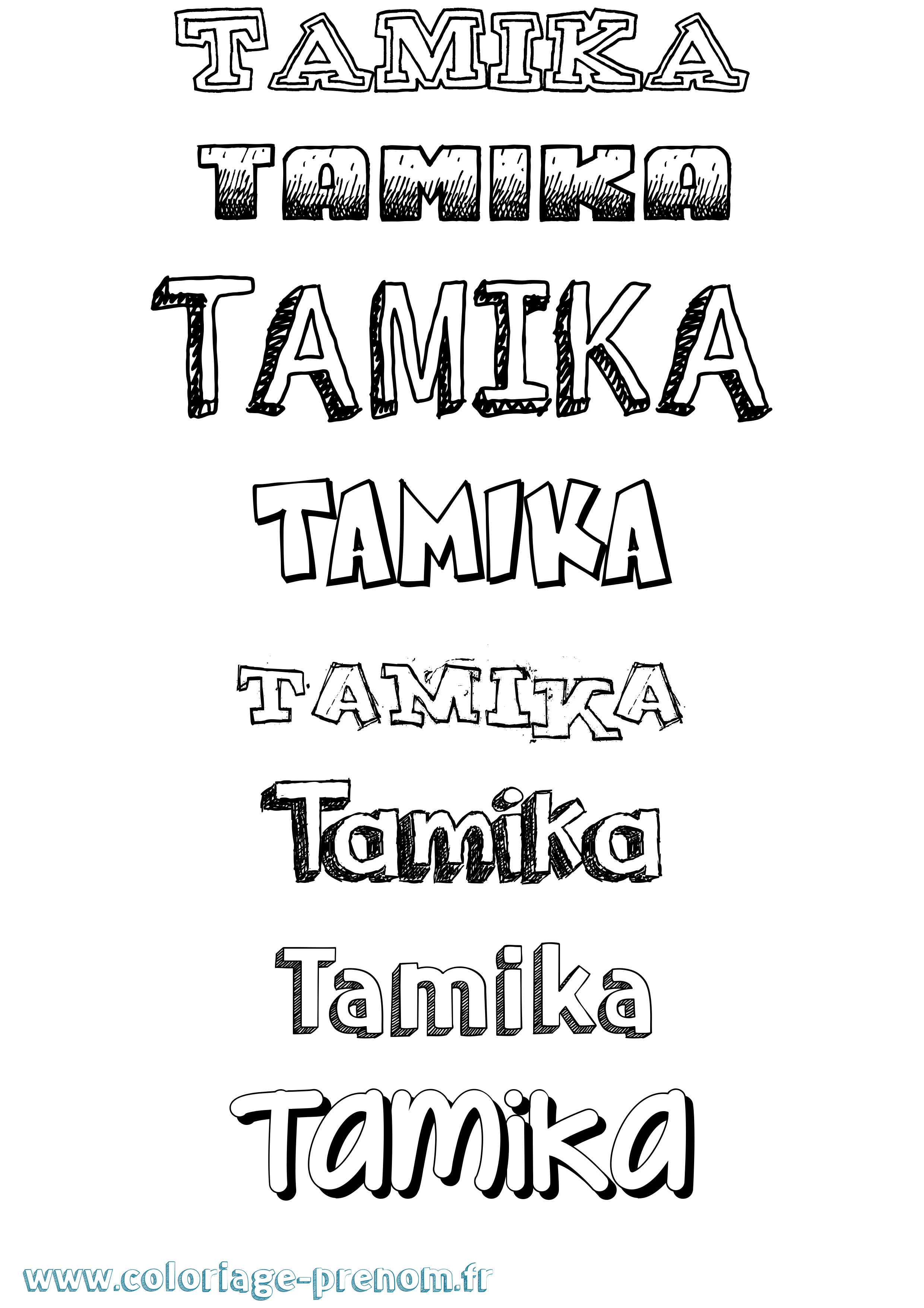 Coloriage prénom Tamika Dessiné