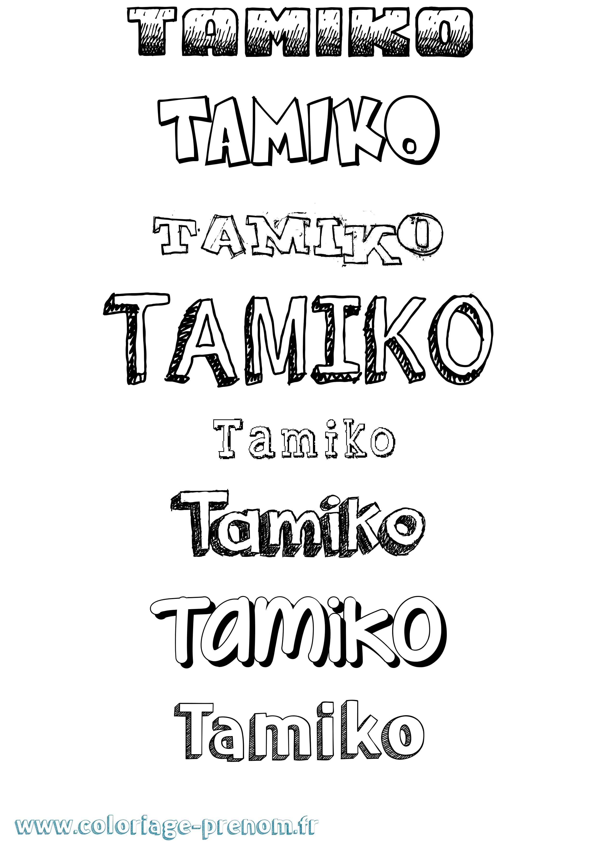 Coloriage prénom Tamiko Dessiné