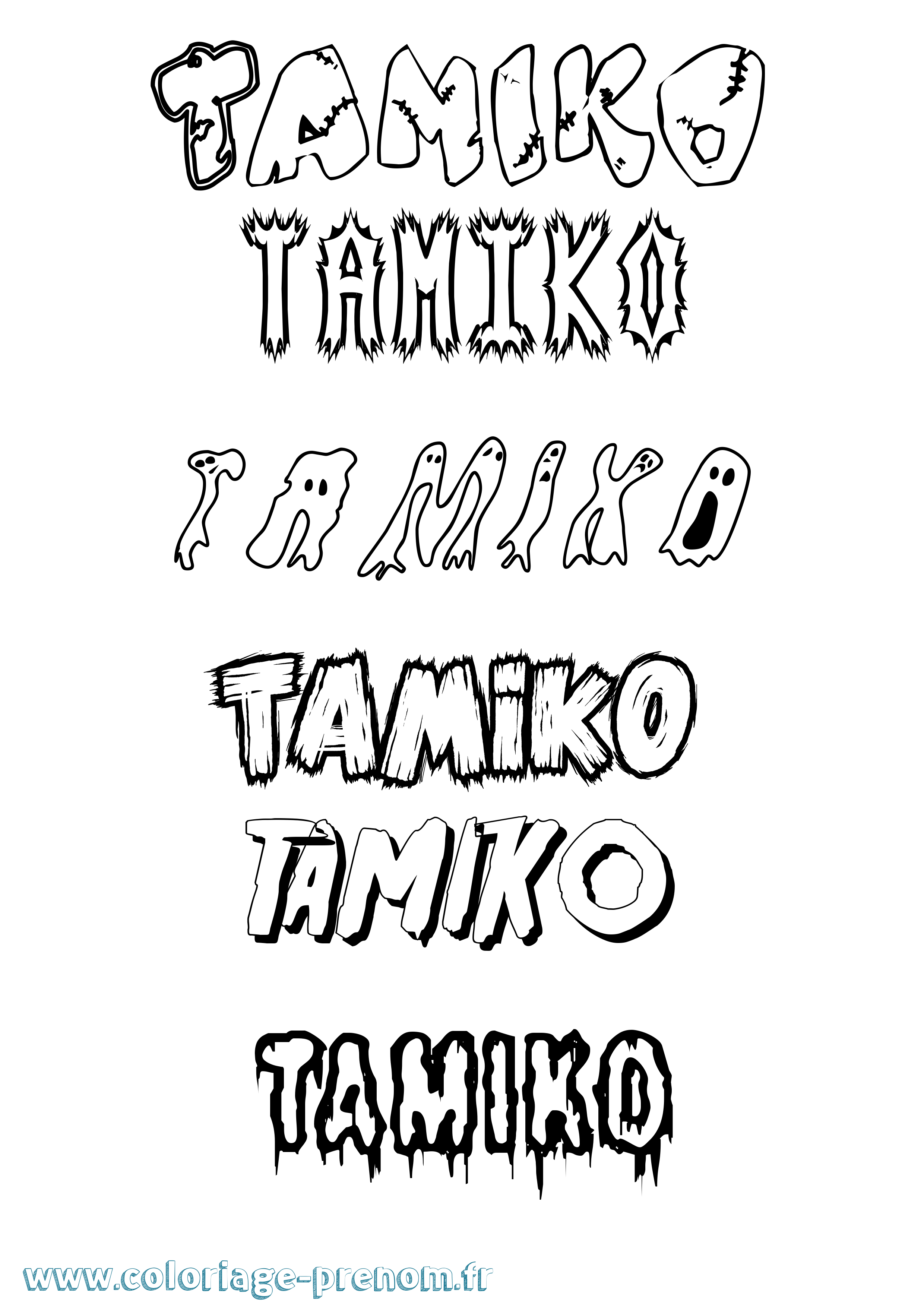 Coloriage prénom Tamiko Frisson