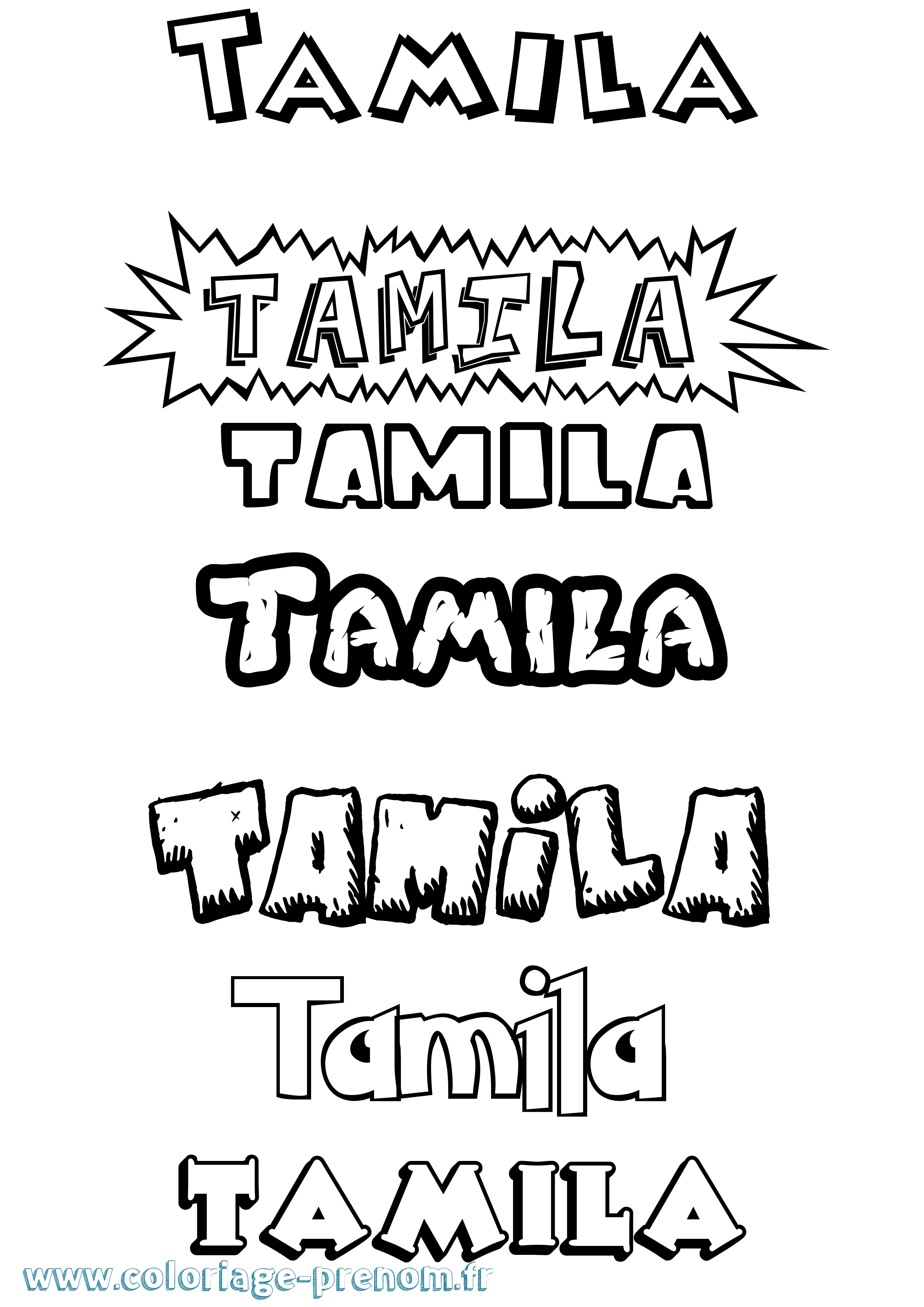 Coloriage Tamila Dessin Animé Coloriage prénom Tamila Dessin Animé