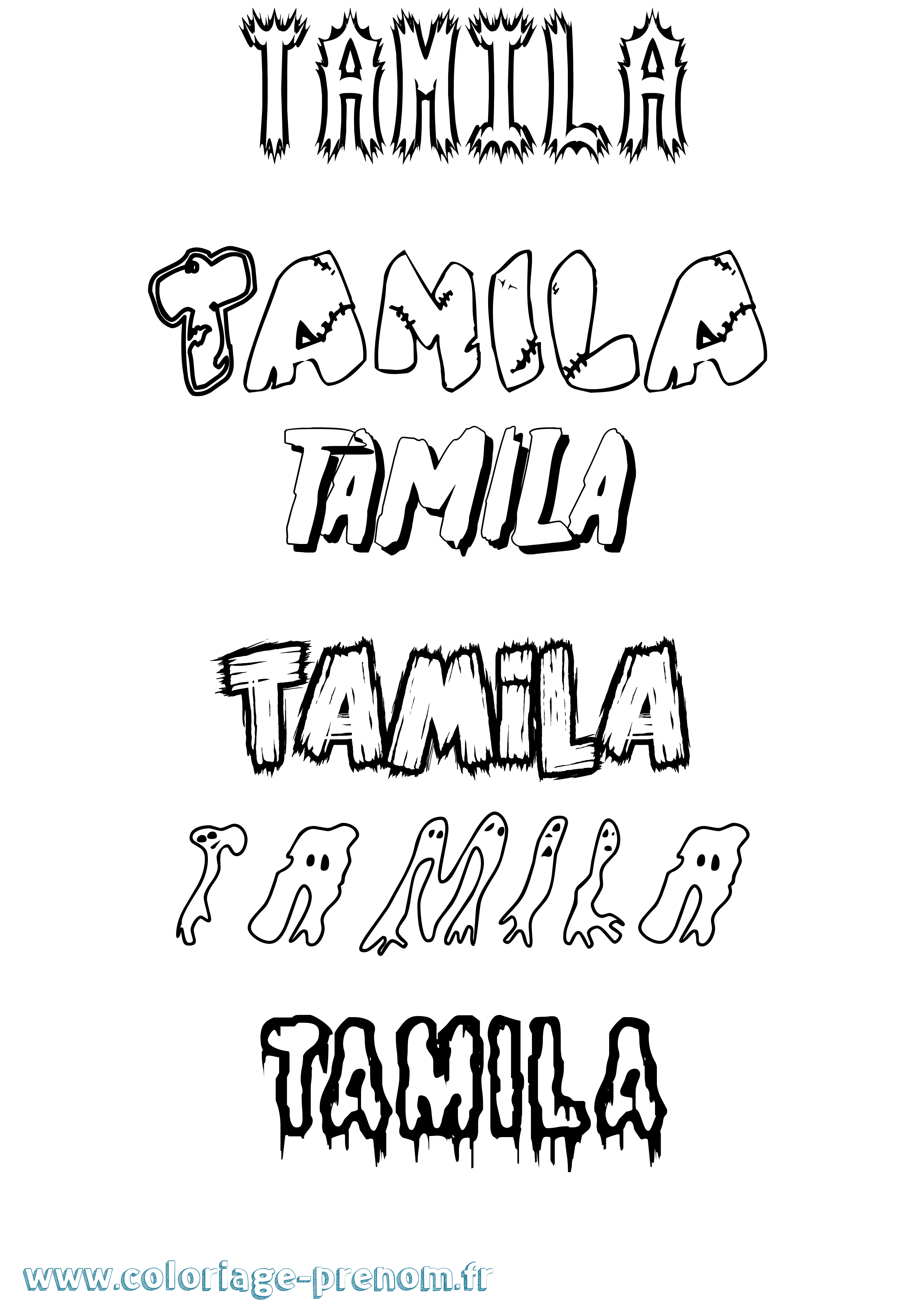 Coloriage Tamila Frisson Coloriage prénom Tamila Frisson