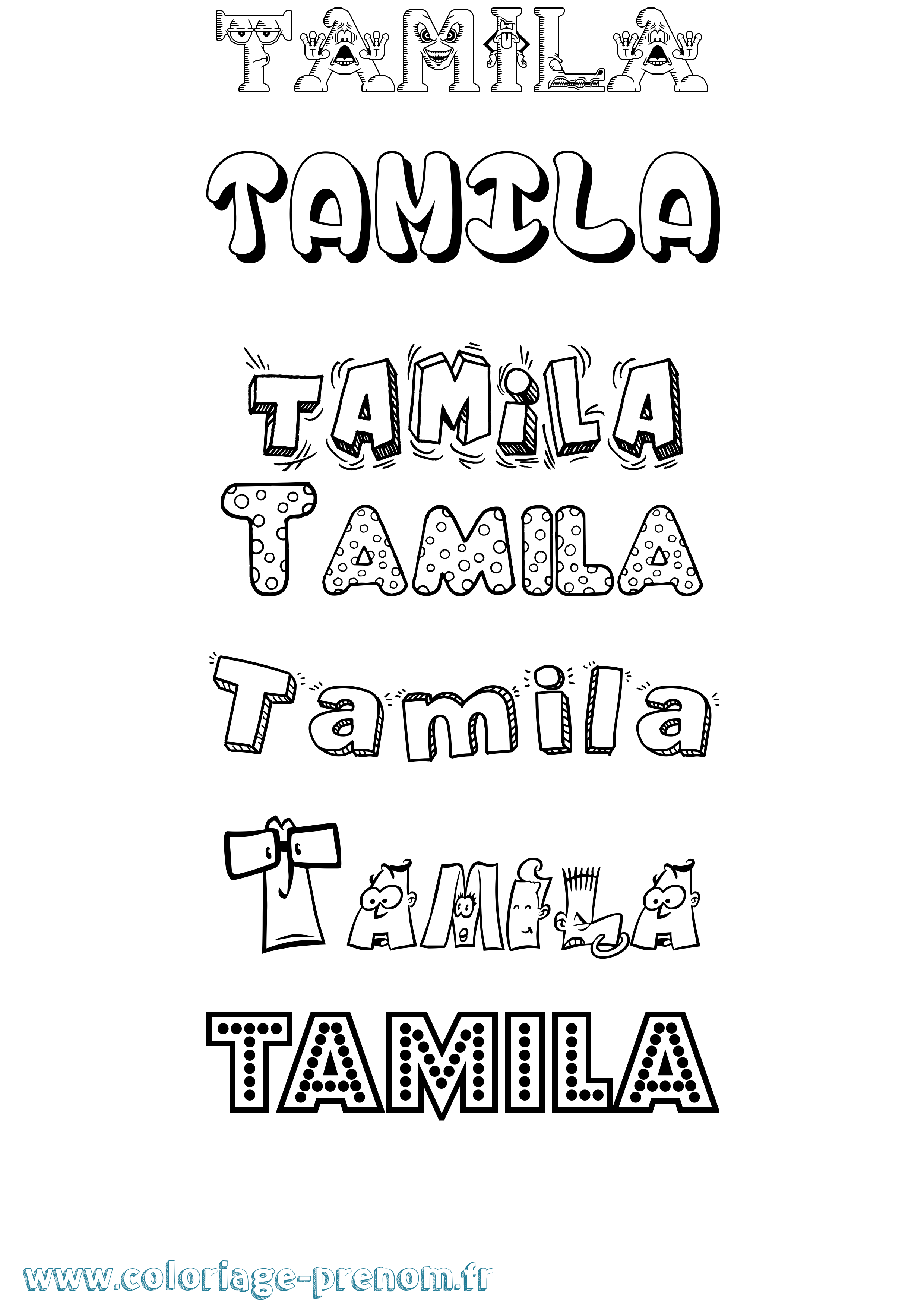Coloriage Tamila Fun Coloriage prénom Tamila Fun