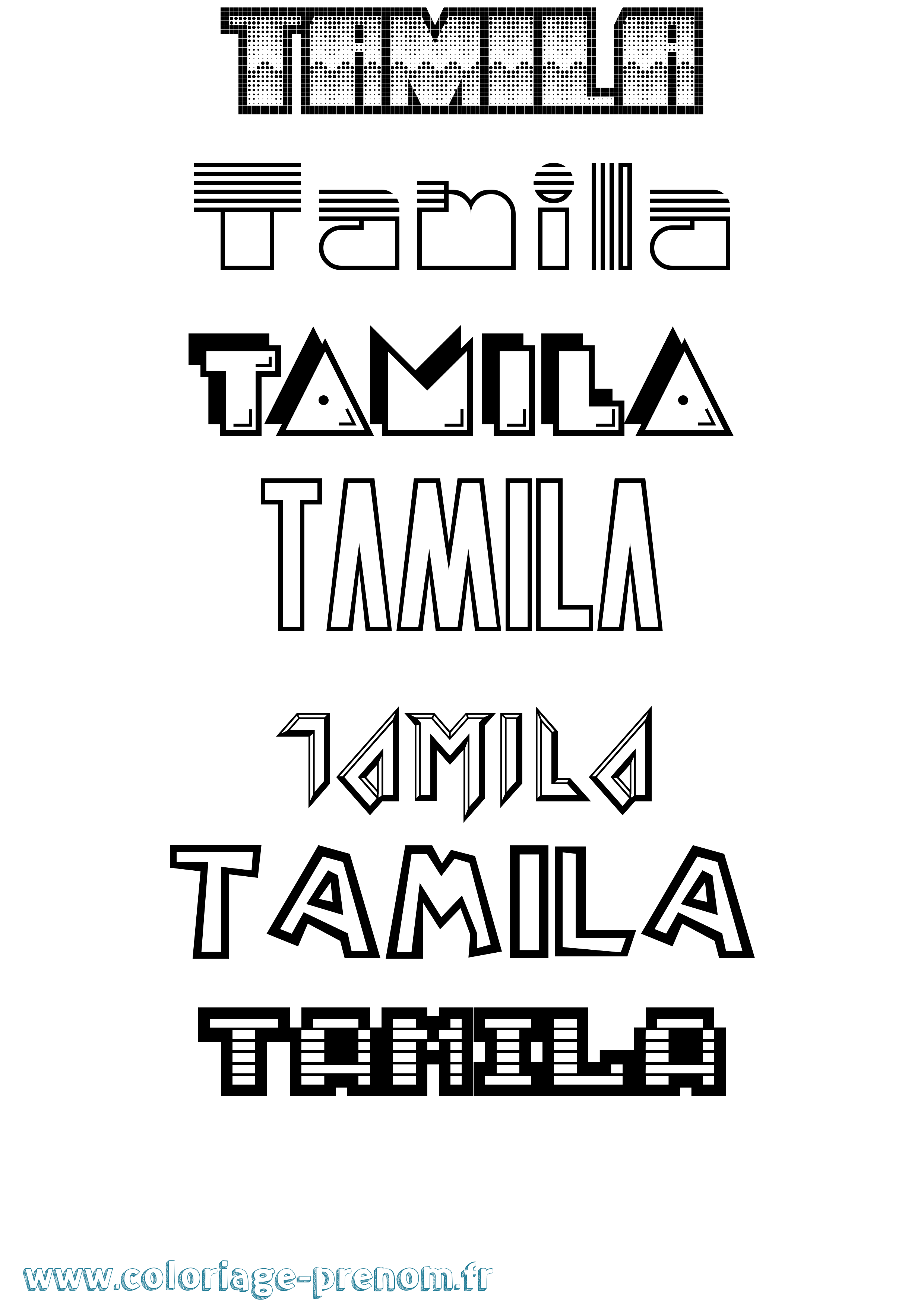 Coloriage Tamila Jeux Vidéos Coloriage prénom Tamila Jeux Vidéos
