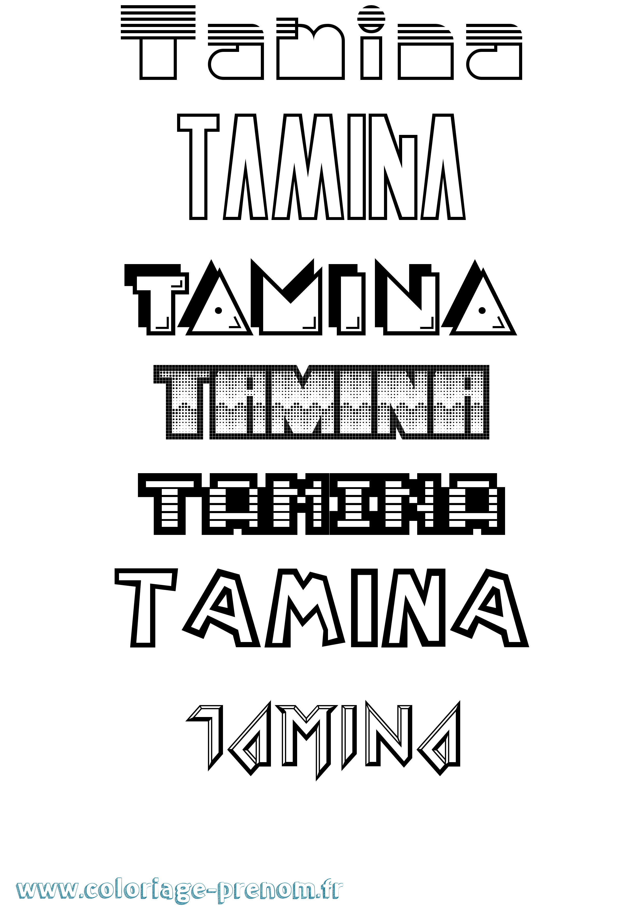 Coloriage Tamina Jeux Vidéos Coloriage prénom Tamina Jeux Vidéos