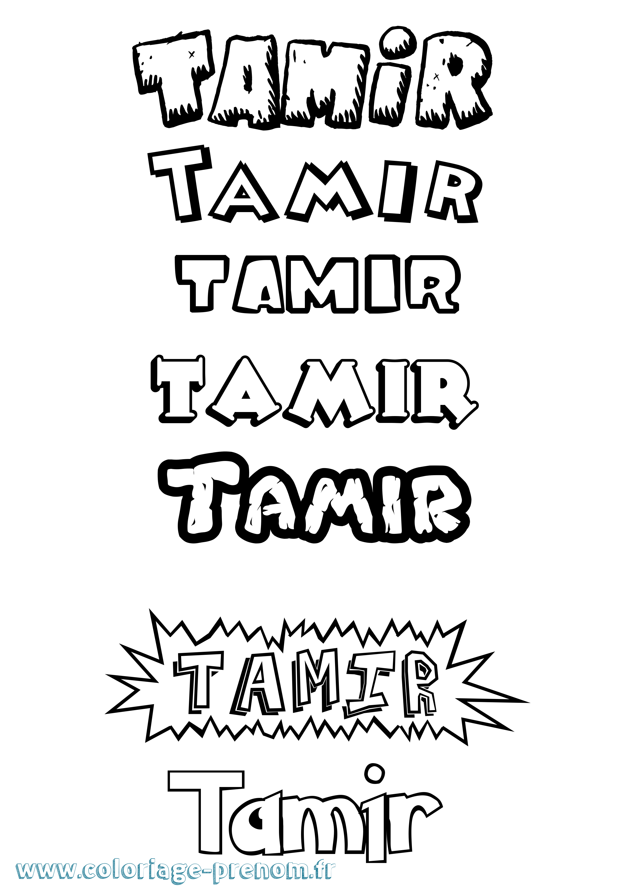 Coloriage prénom Tamir Dessin Animé