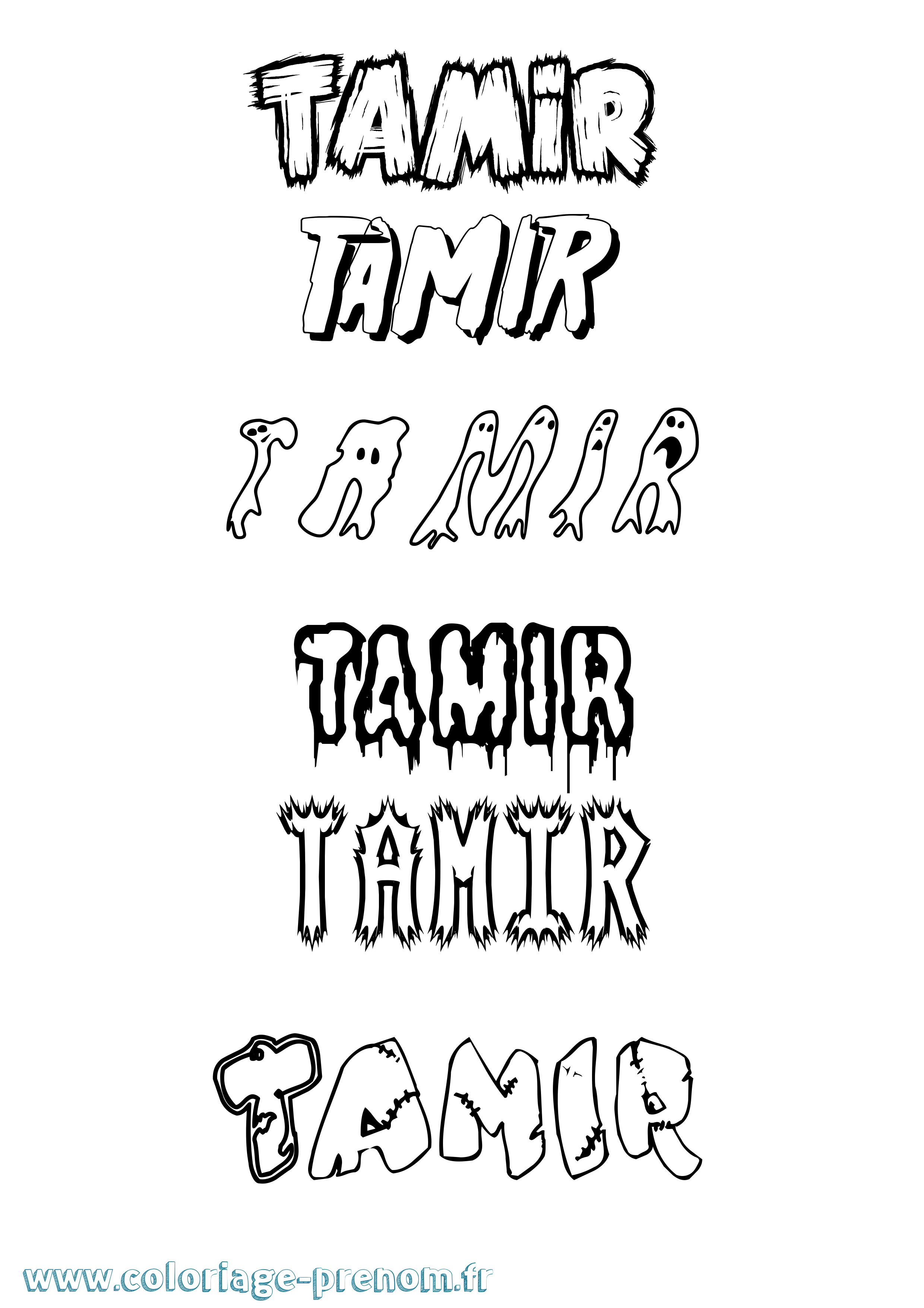 Coloriage prénom Tamir Frisson